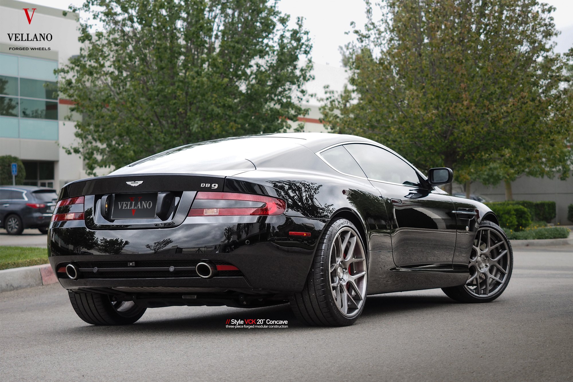 Black Aston Martin DB9 with Red Smoke Taillights - Photo by Vellano