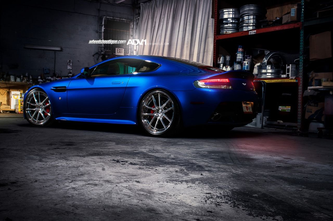 Red Clear LED Taillights on Blue Aston Martin Vantage - Photo by ADV.1