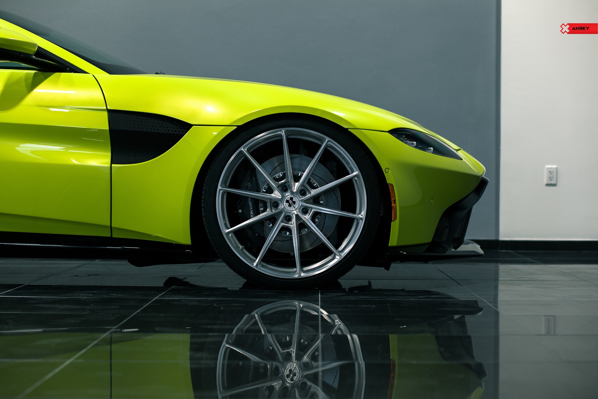 Lime Green Aston Martin Vantage with Custom Anrky Wheels - Photo by ANRKY Wheels