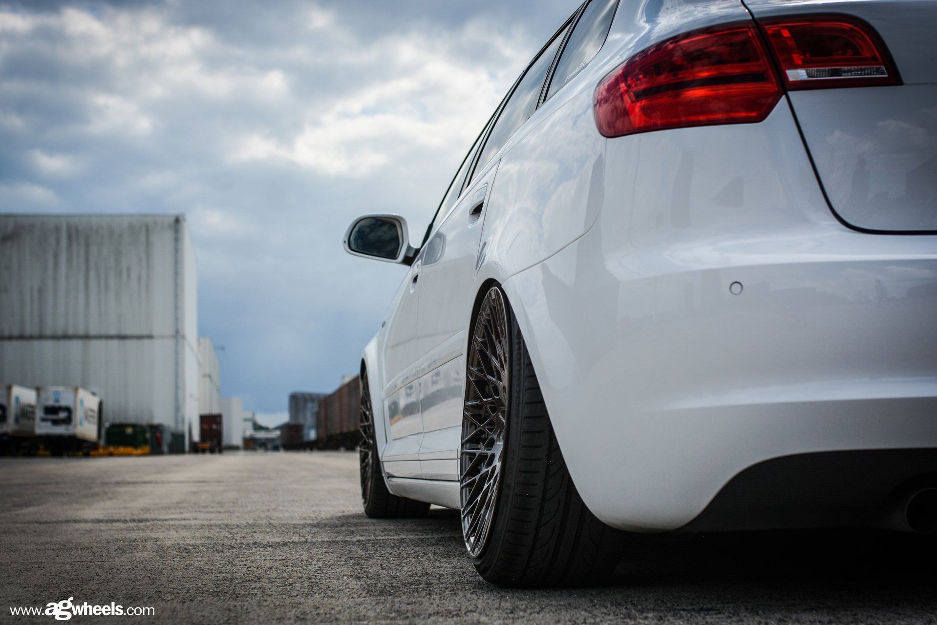 White Audi A3 with Aftermarket Side Skirts - Photo by Avant Garde Wheels