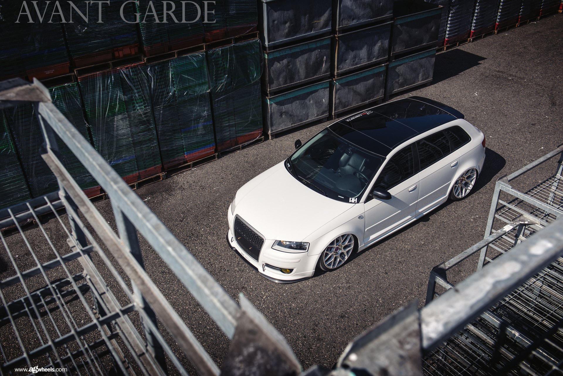 Custom Black Roof on White Audi A3 - Photo by Avant Garde Wheels