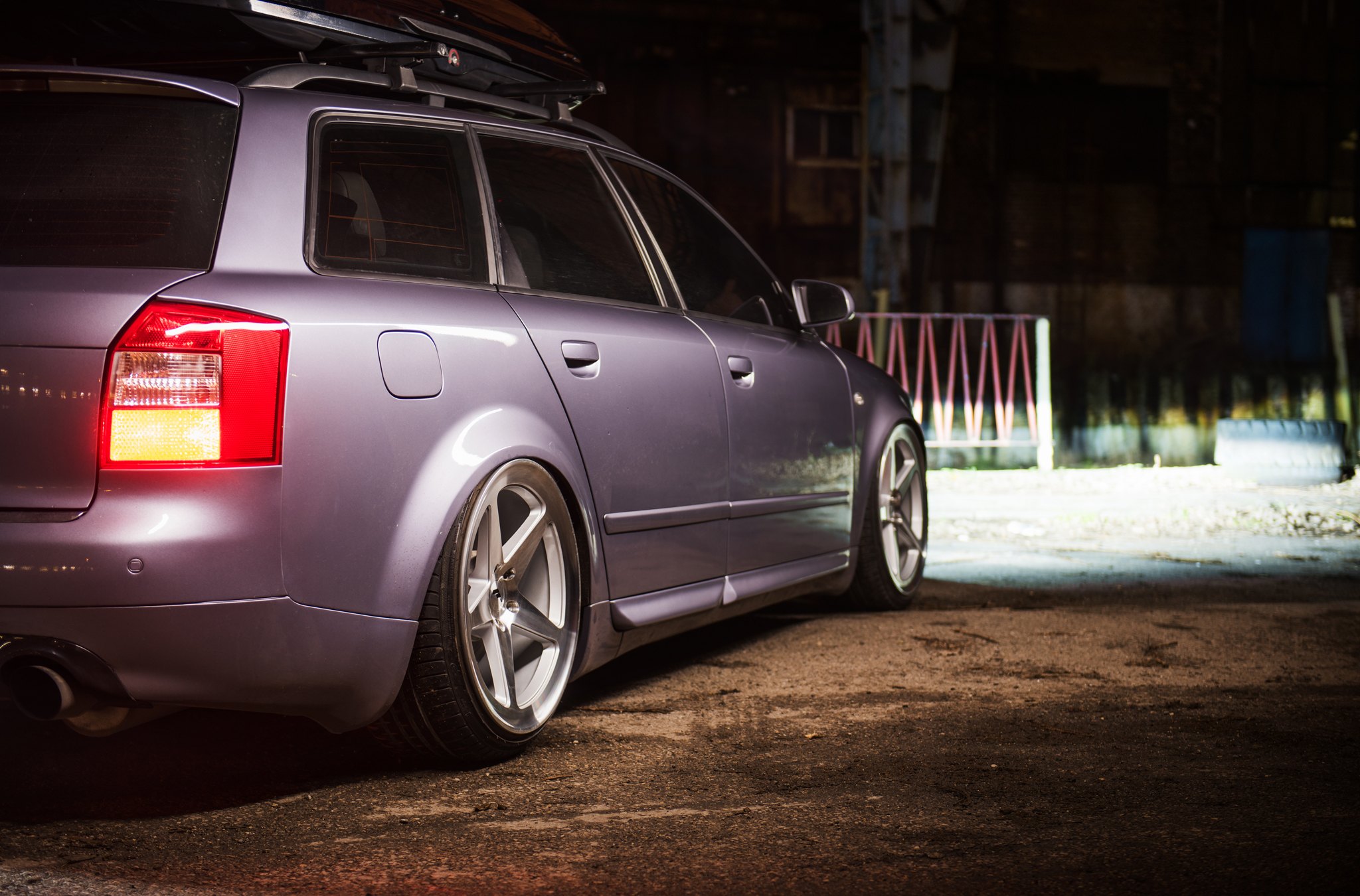 Gray Audi A4 with Aftermarket Taillights - Photo by JR Wheels