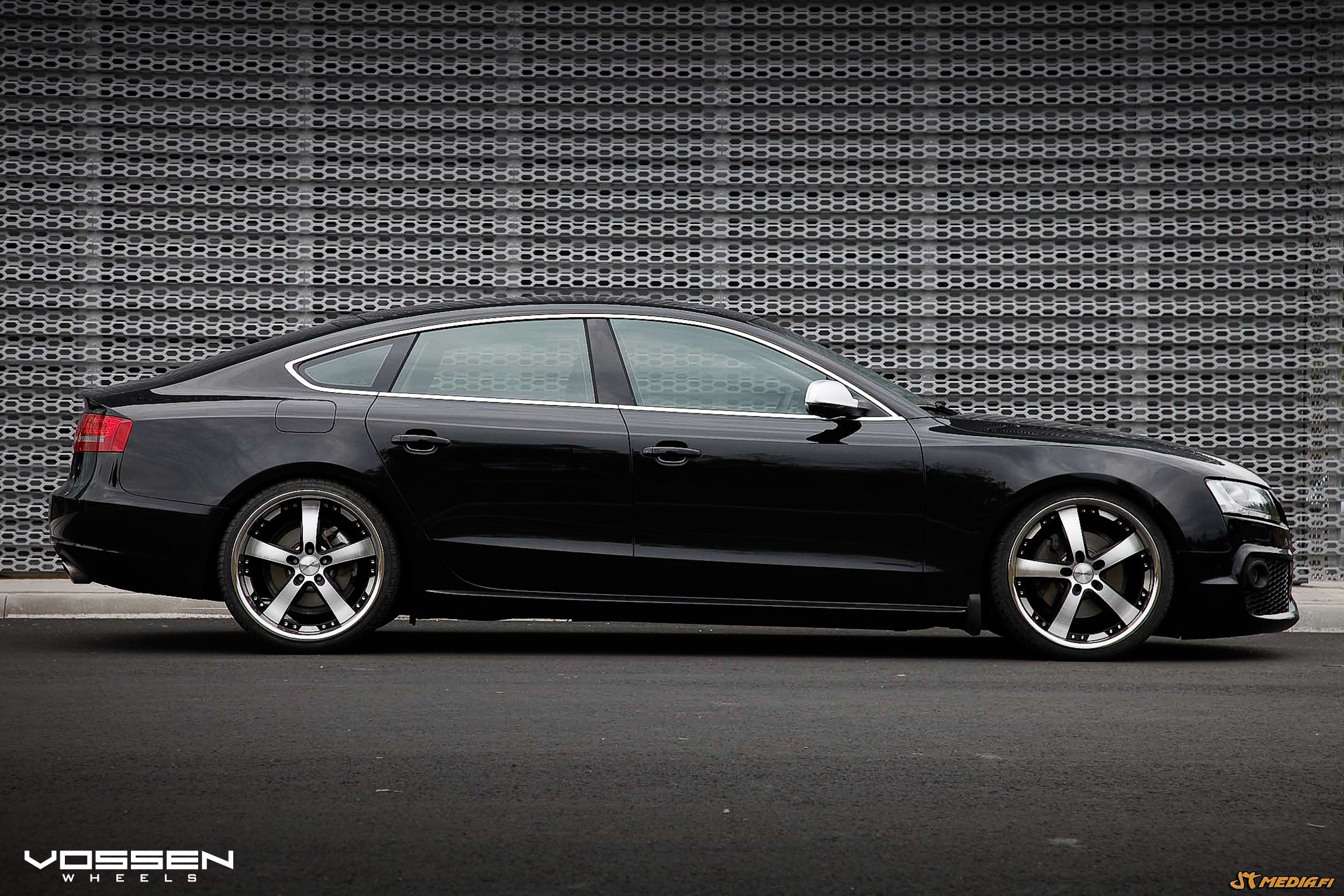 Chrome CV Vossen Rims on Black Audi A5 - Photo by Vossen