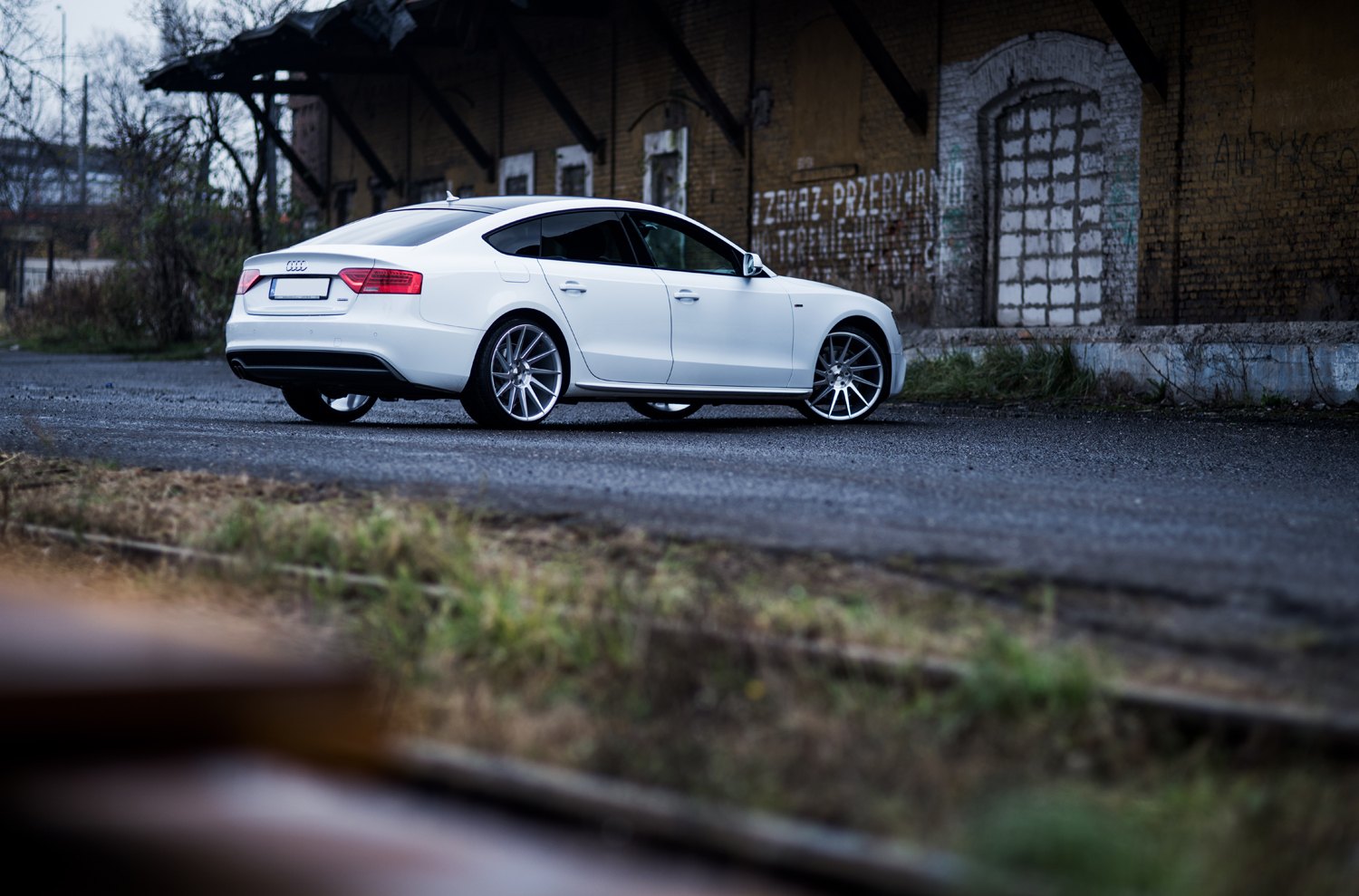 White Audi A5 with Custom Red LED Taillights - Photo by JR Wheels