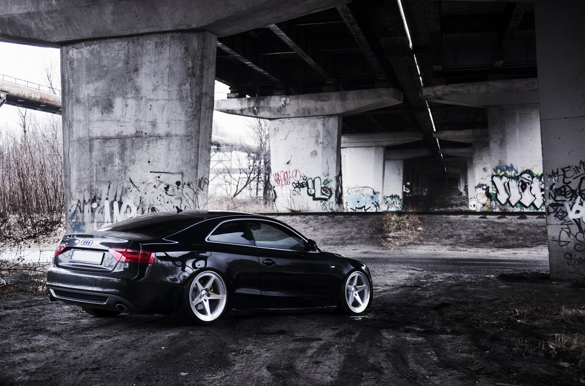 Black Audi A5 with Aftermarket Rear Diffuser - Photo by JR Wheels