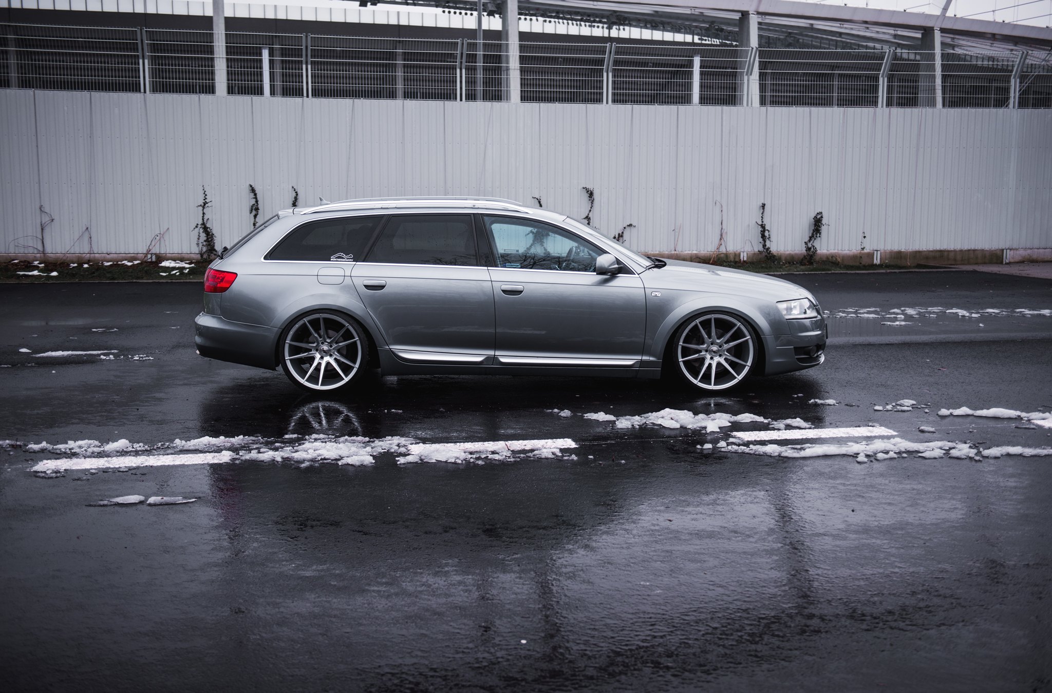 Aftermarket Side Skirts on Gray Audi A6 - Photo by JR Wheels