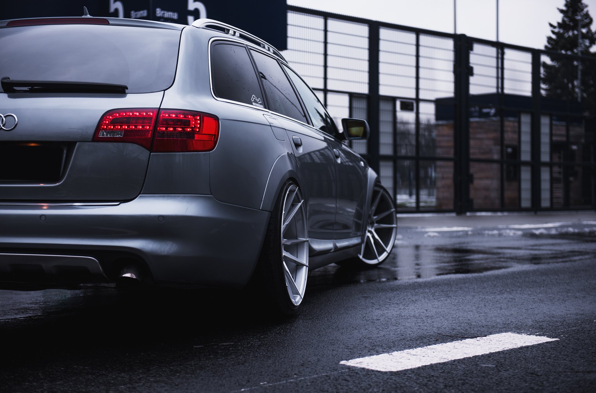 Gray Audi A6 with Red LED Taillights - Photo by JR Wheels