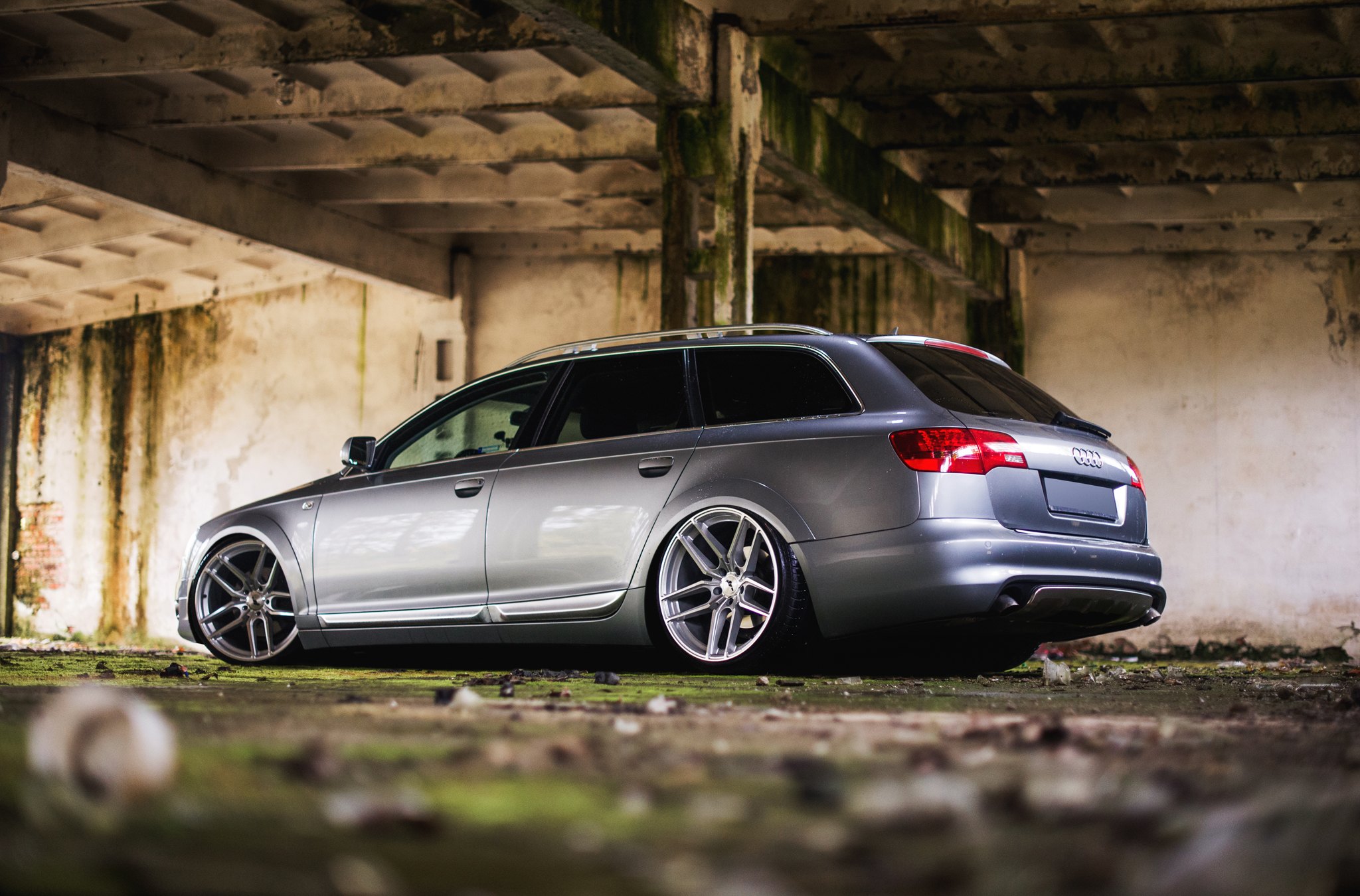 Gray Audi A6 with Custom Side Skirts - Photo by JR Wheels