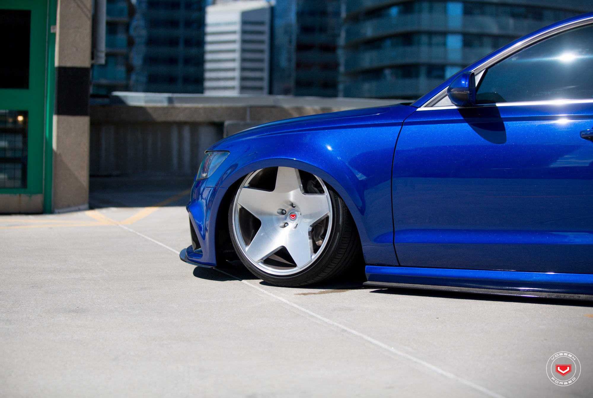 Blue Audi A6 on Precision Series Forged Vossen Rims  - Photo by Vossen