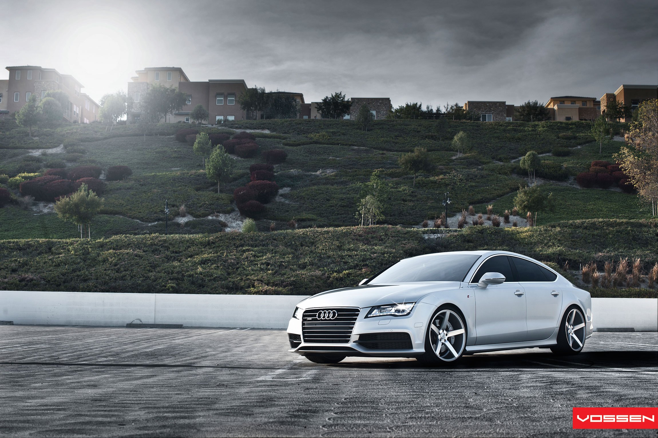 Silver Audi A7 with Custom Front Bumper - Photo by Vossen