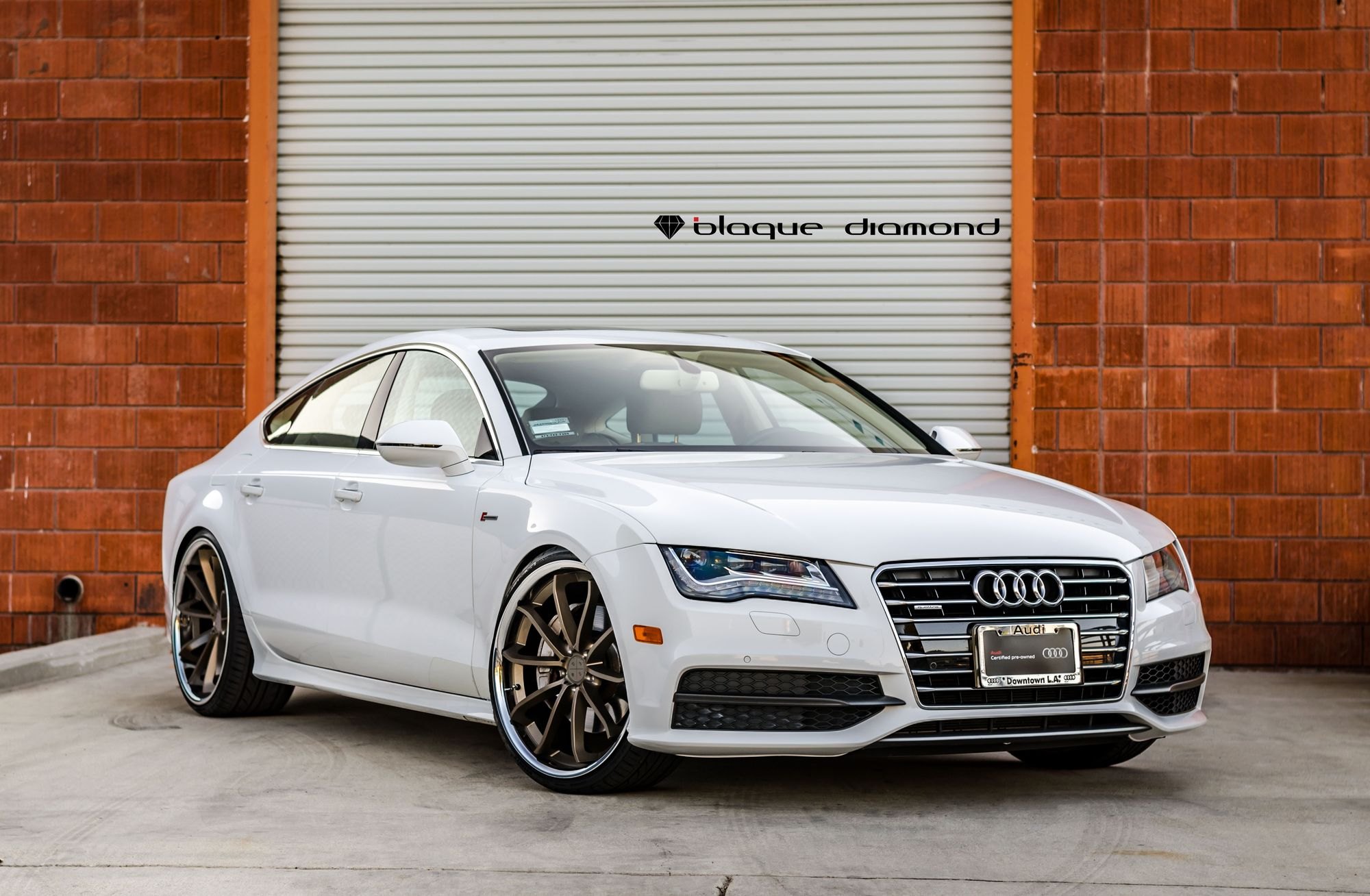 White Audi A7 with Aftermarket LED Headlights - Photo by Blaque Diamond