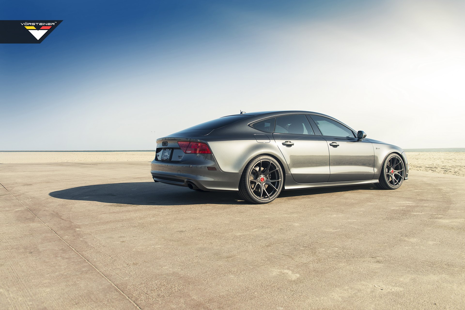 Gray Audi A7 with Aftermarket Side Skirts - Photo by Vorstiner