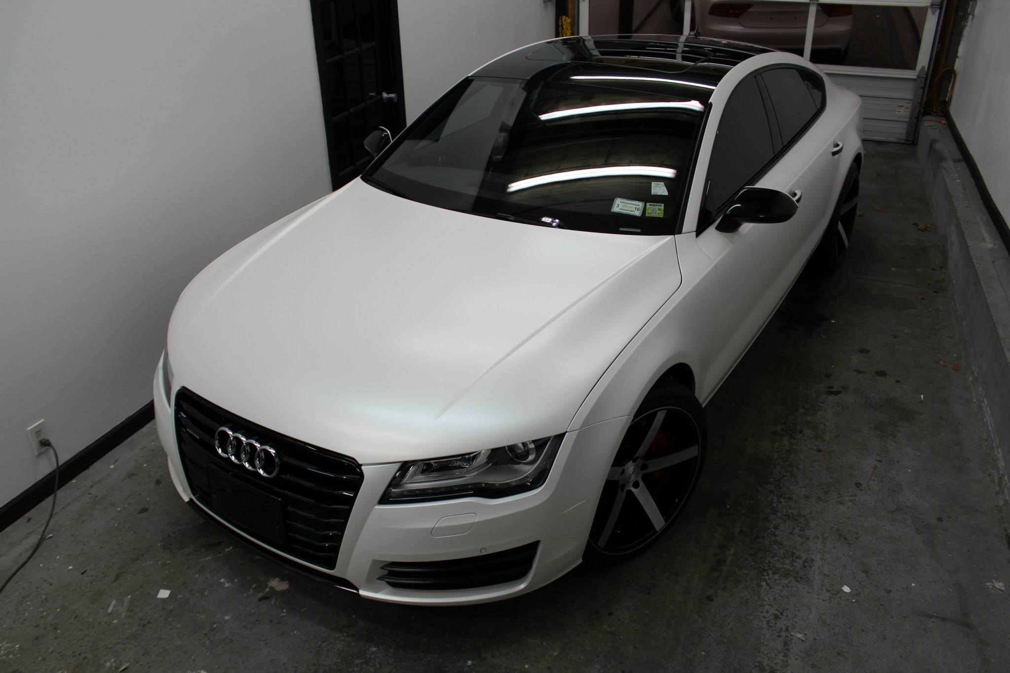 Aftermarket Side Mirrors on White Audi A7 - Photo by ONEighty NYC