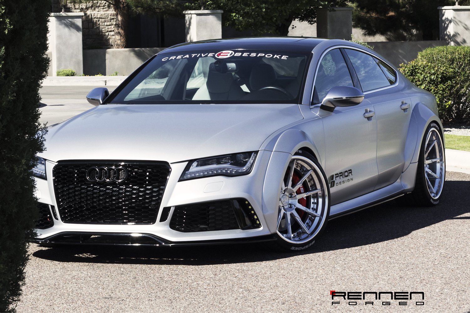 Silver Audi A7 with Aftermarket Front Bumper - Photo by Rennen International