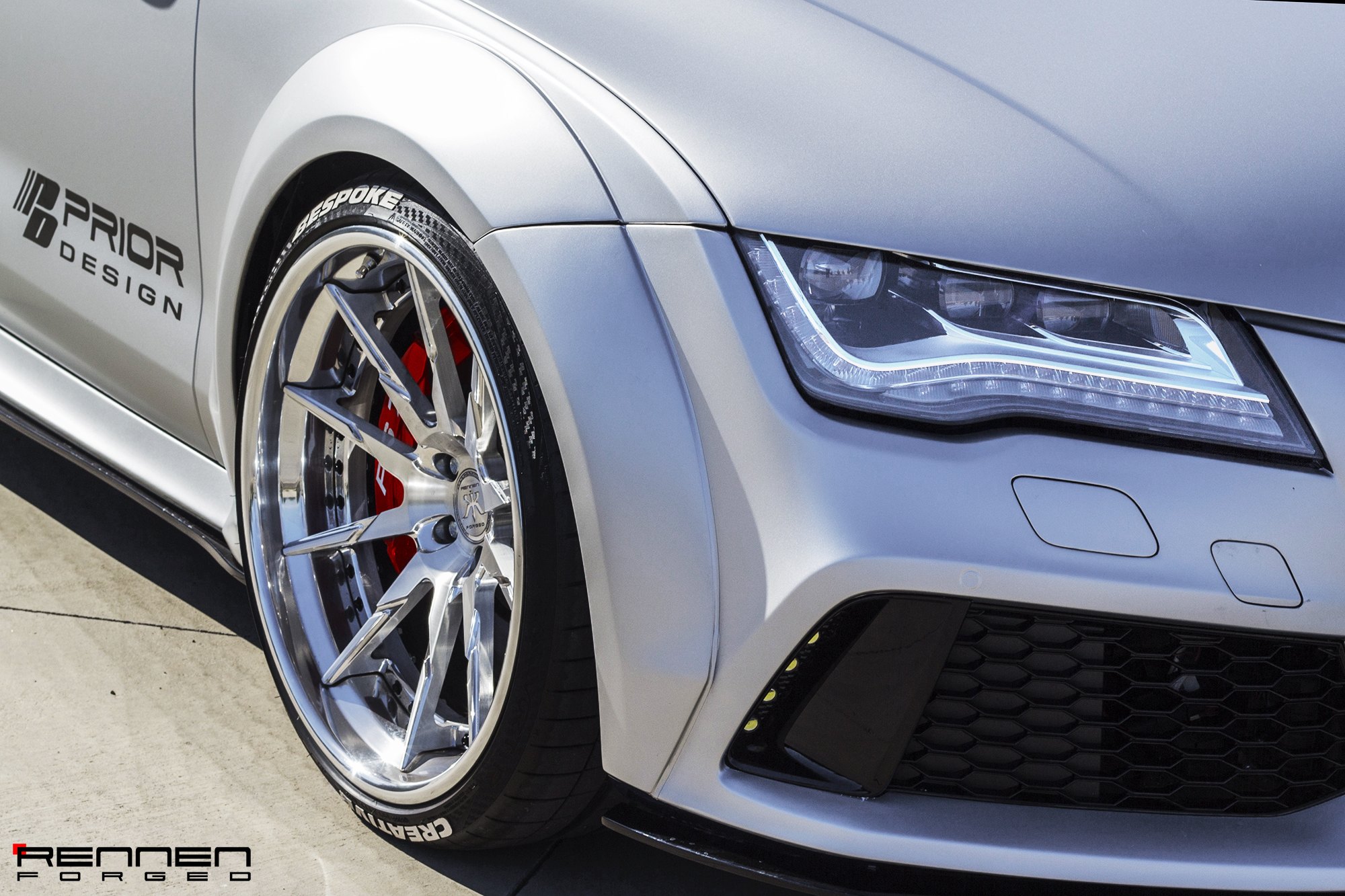 Silver Audi A7 with Chrome Forged Rennen Rims - Photo by Rennen International
