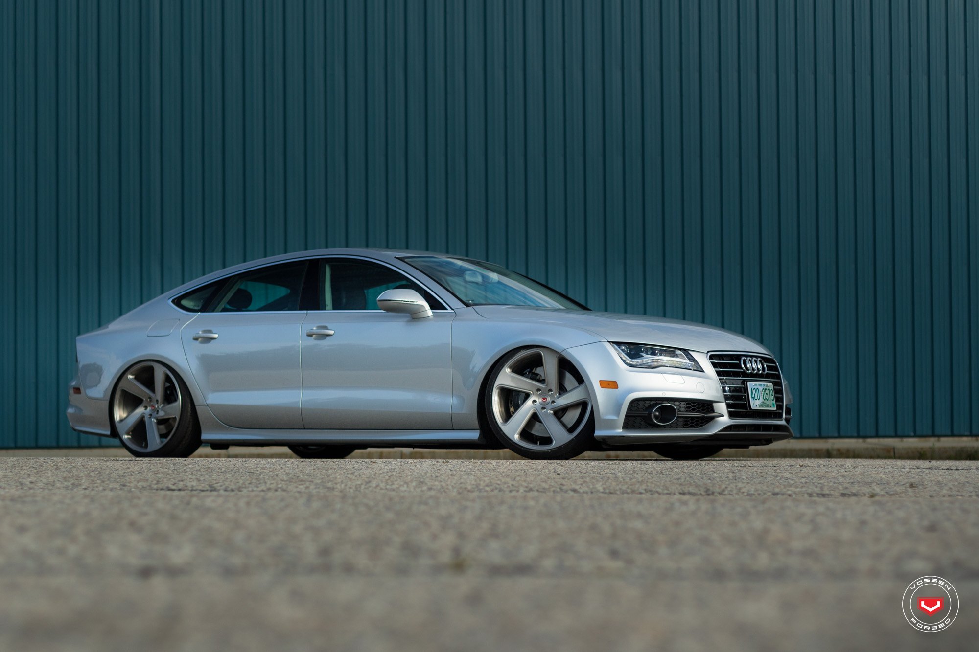 Gray Audi A7 with Aftermarket LED Headlights - Photo by Vossen