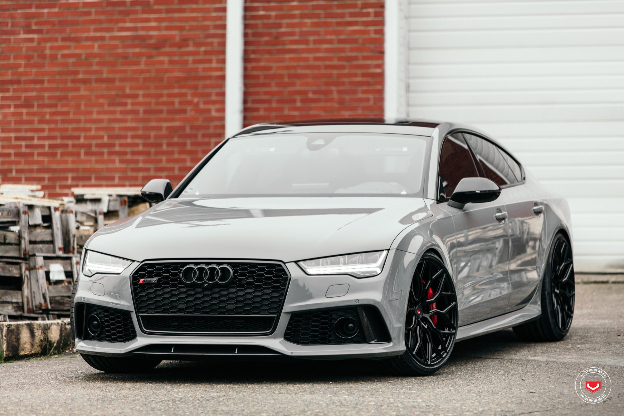 Front Bumper with Fog Lights on Gray Audi A7 - Photo by Vossen