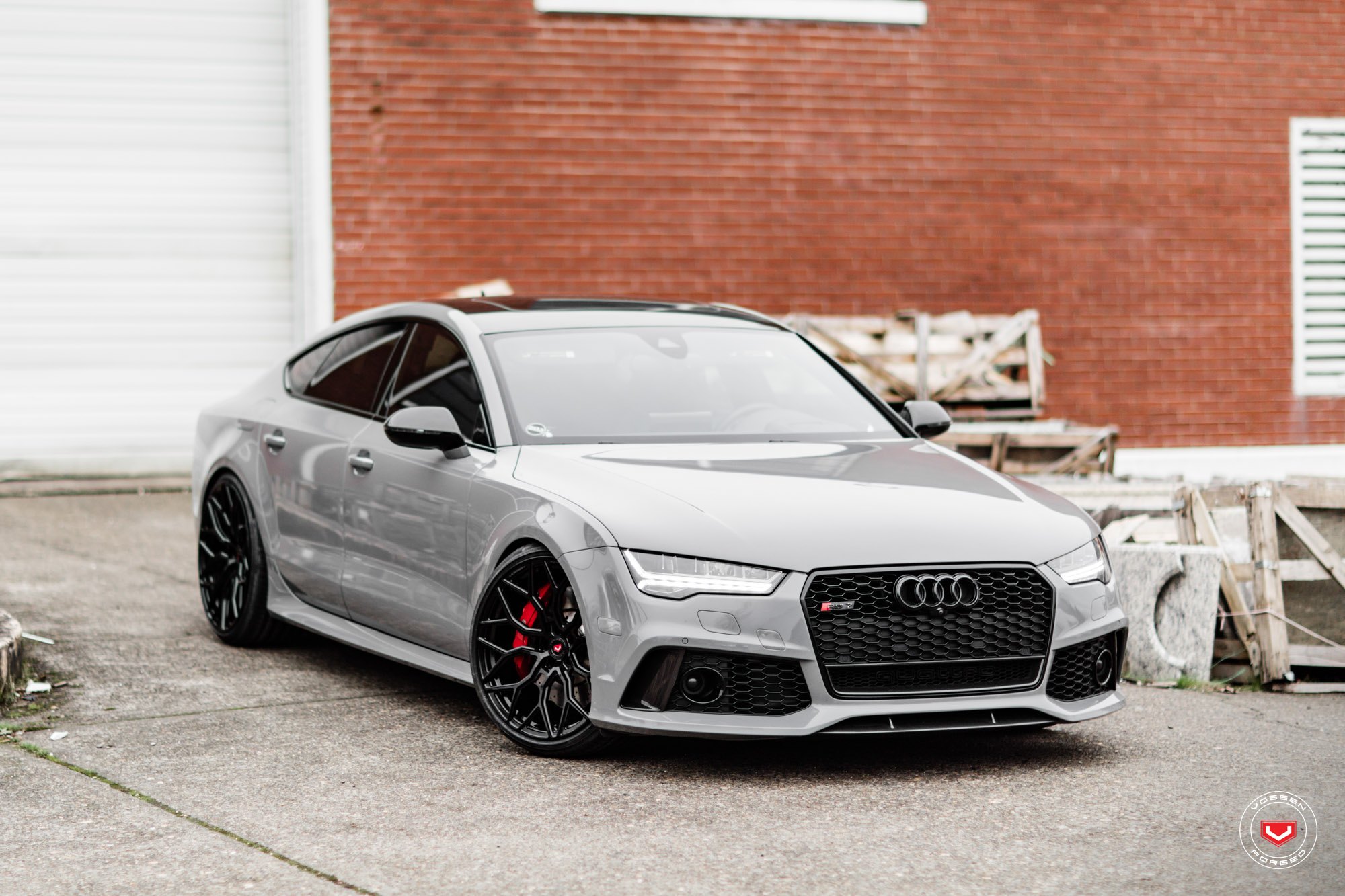 Gray Audi A7 with Crystal Clear LED Headlights - Photo by Vossen