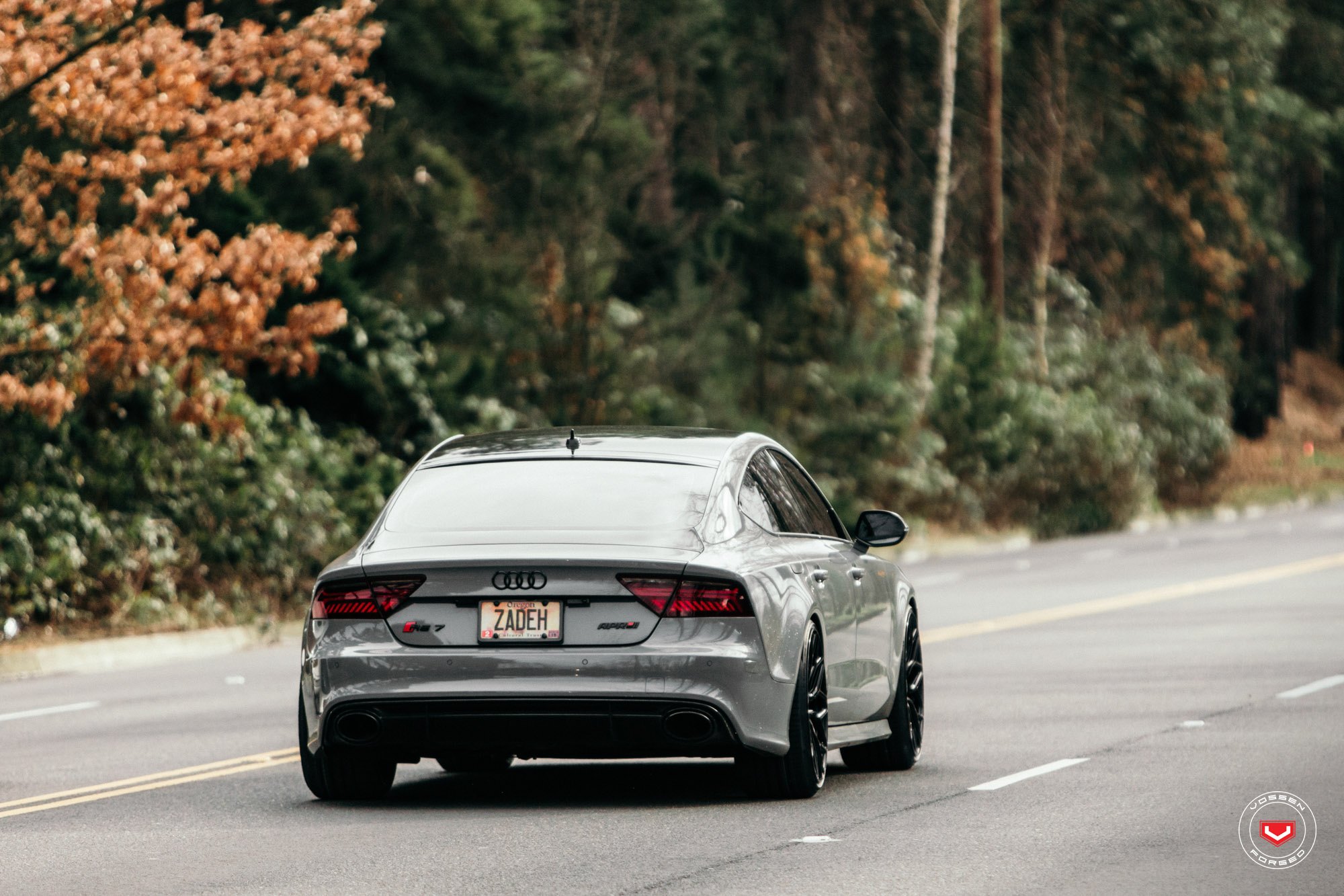 Gray Audi A7 with Custom Red Smoke Taillights - Photo by Vossen