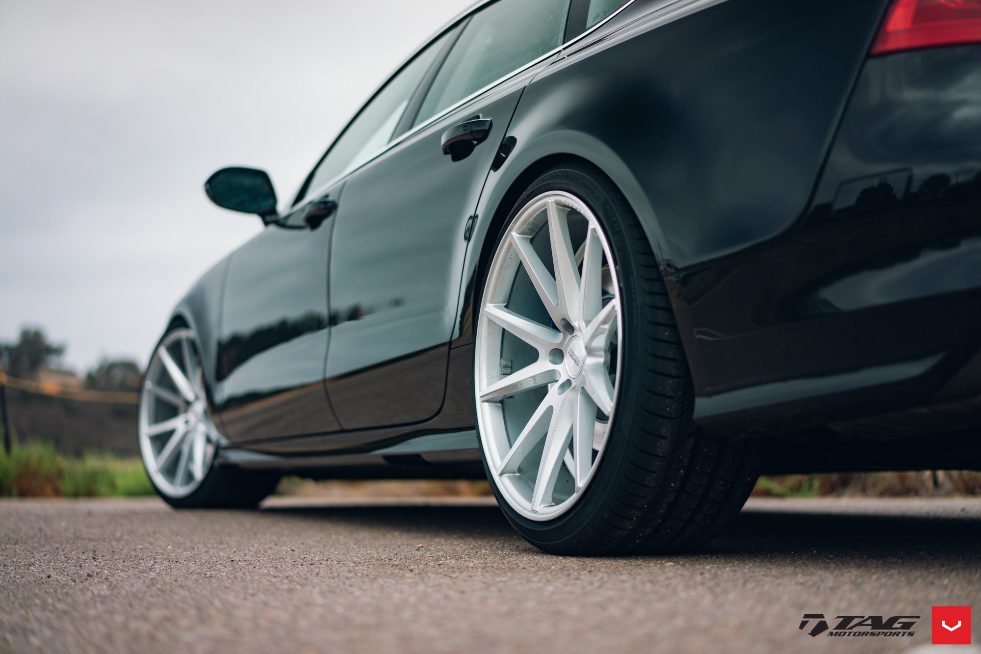 Hybrid Forged Vossen Wheels on Black Audi A7 - Photo by Vossen
