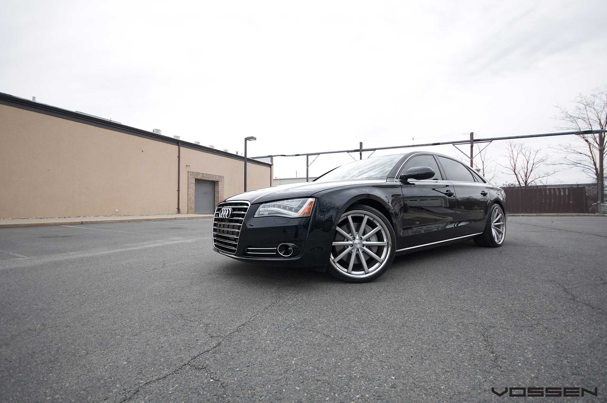 Black Audi A8 with Custom Chrome Grille - Photo by Vossen