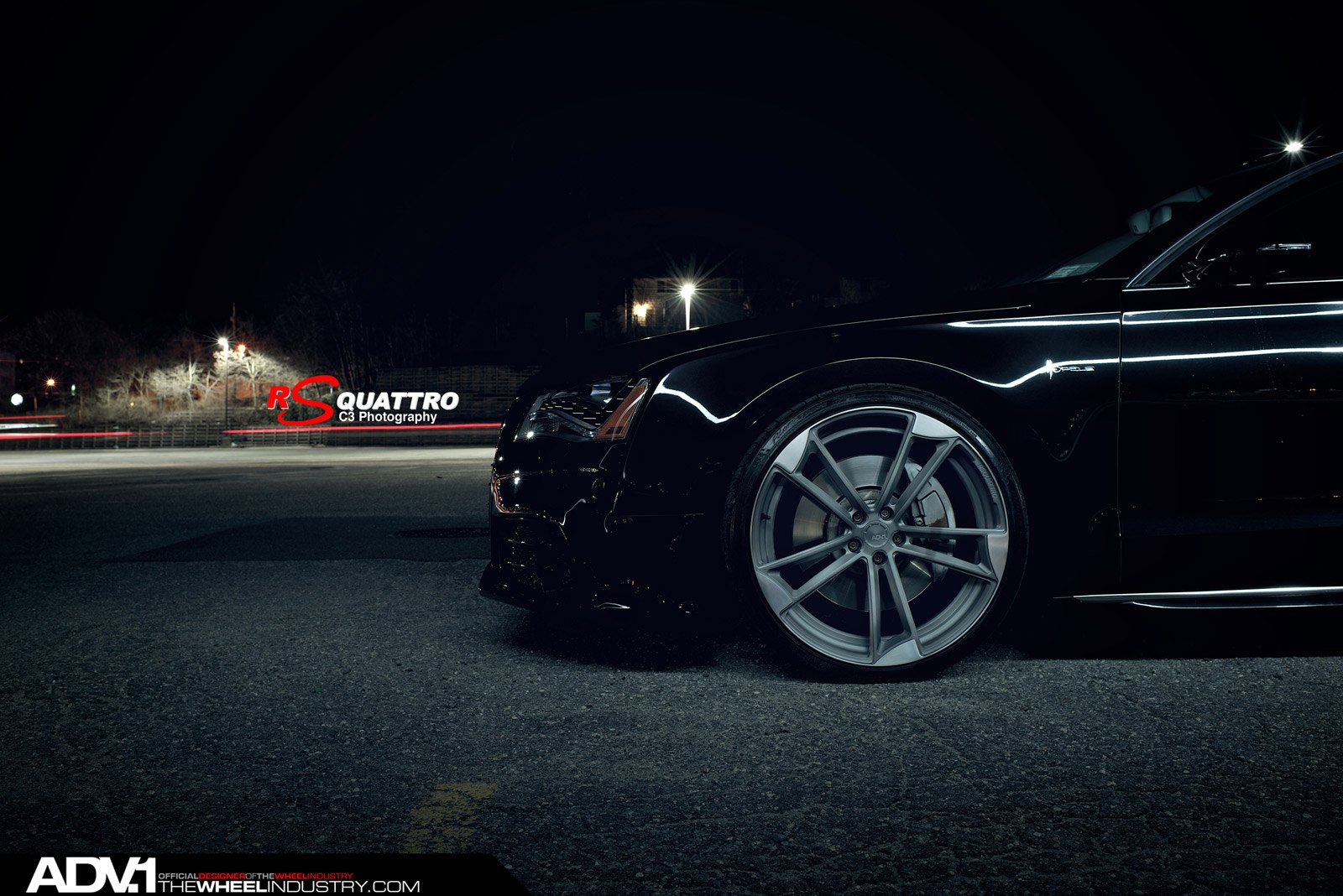 Matte Gray ADV1 Wheels on Black Audi A8 - Photo by ADV.1