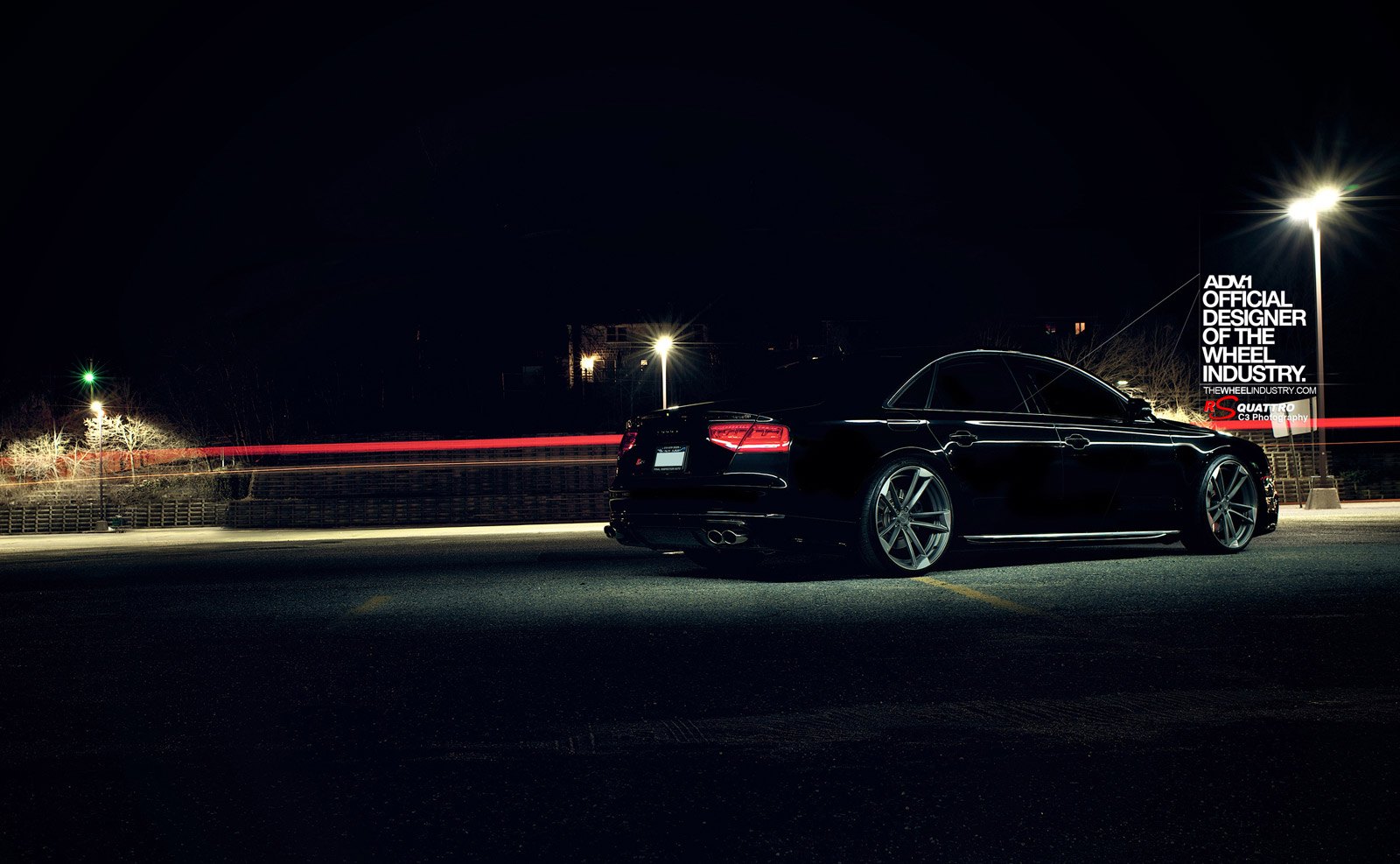 Custom Rear Diffuser on Black Audi A8 - Photo by ADV.1