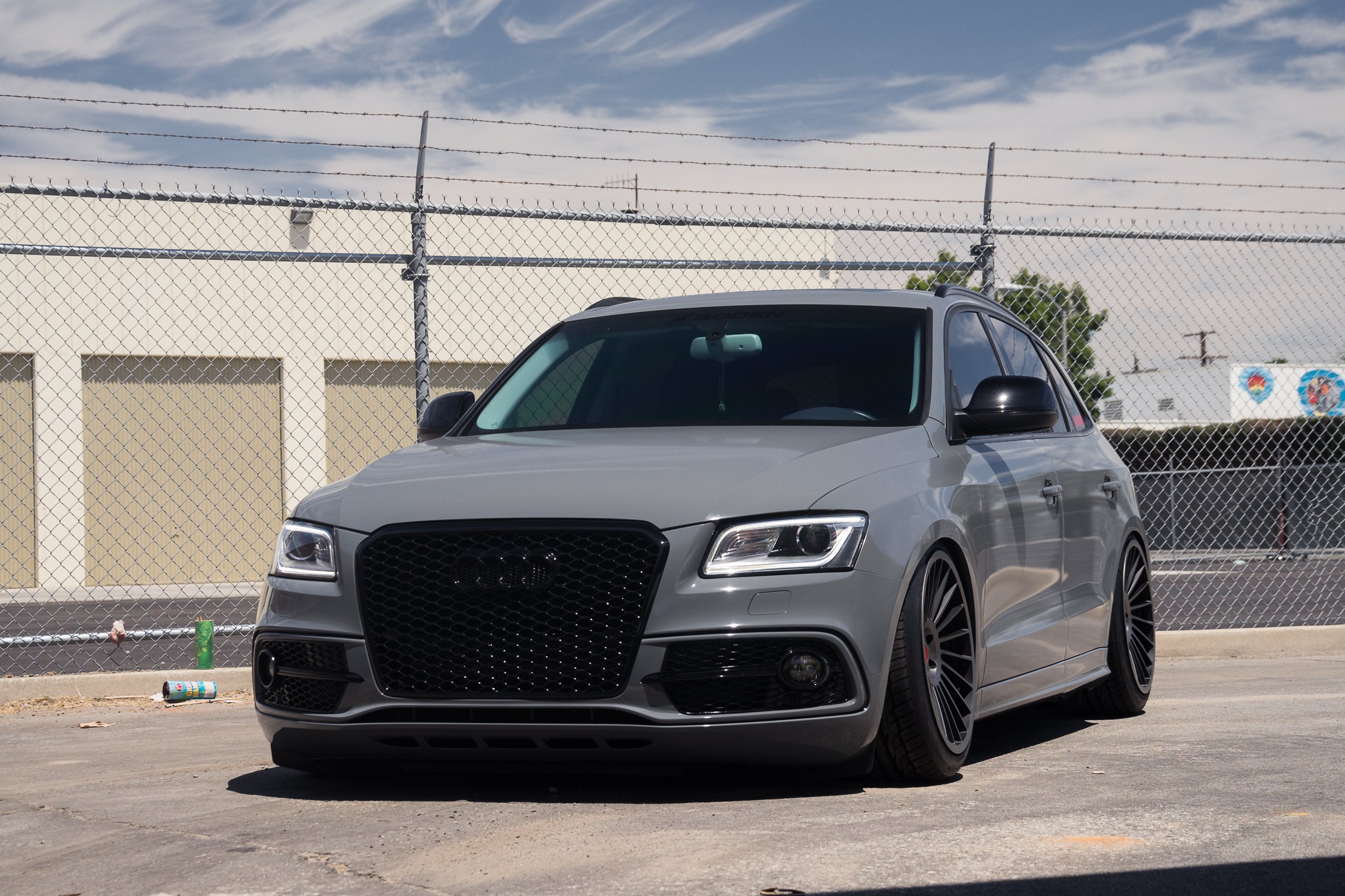 Gray Audi Q5 with Custom Black Grille - Photo by Rotiform