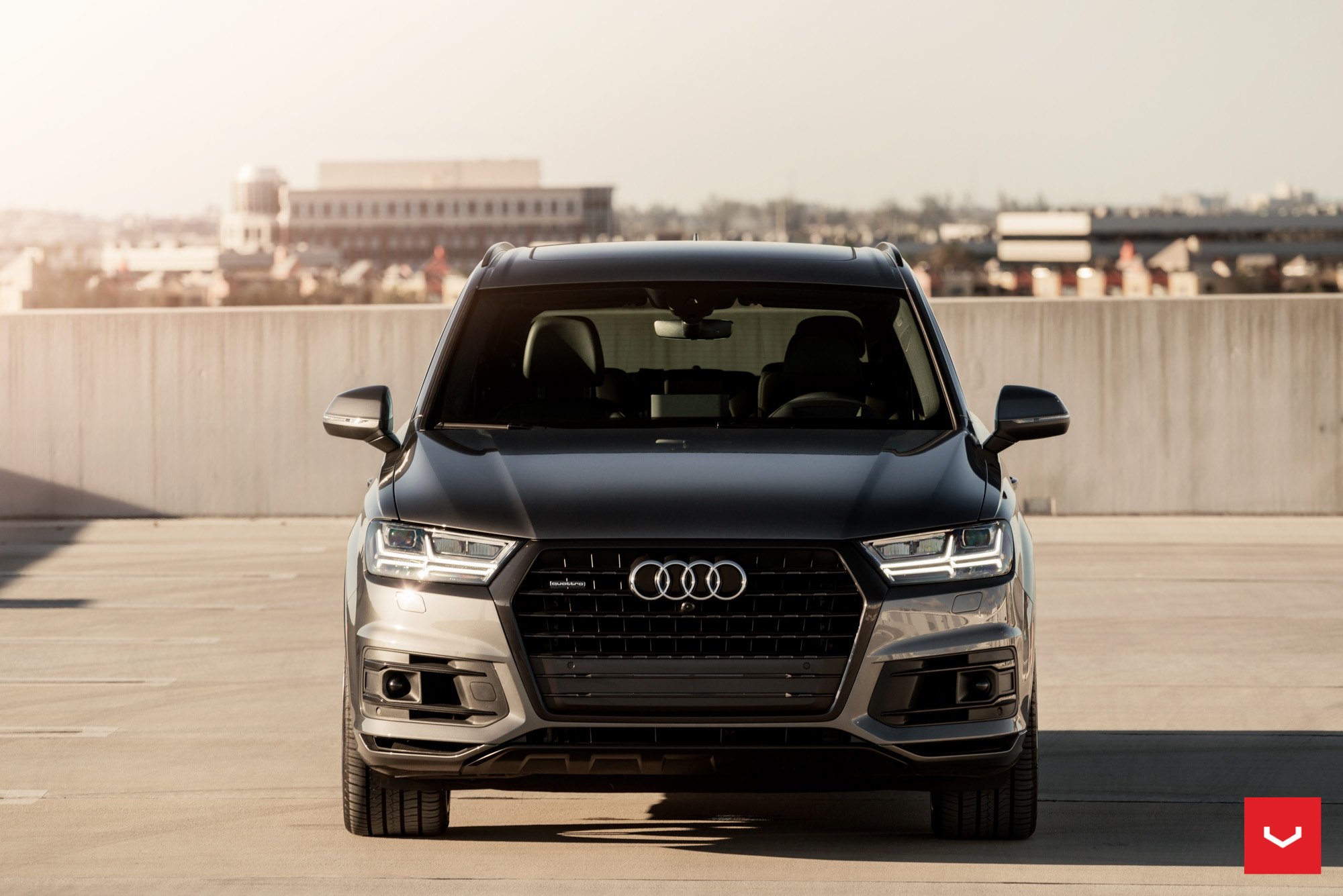 Gray Audi Q5 with Aftermarket Headlights - Photo by Vossen