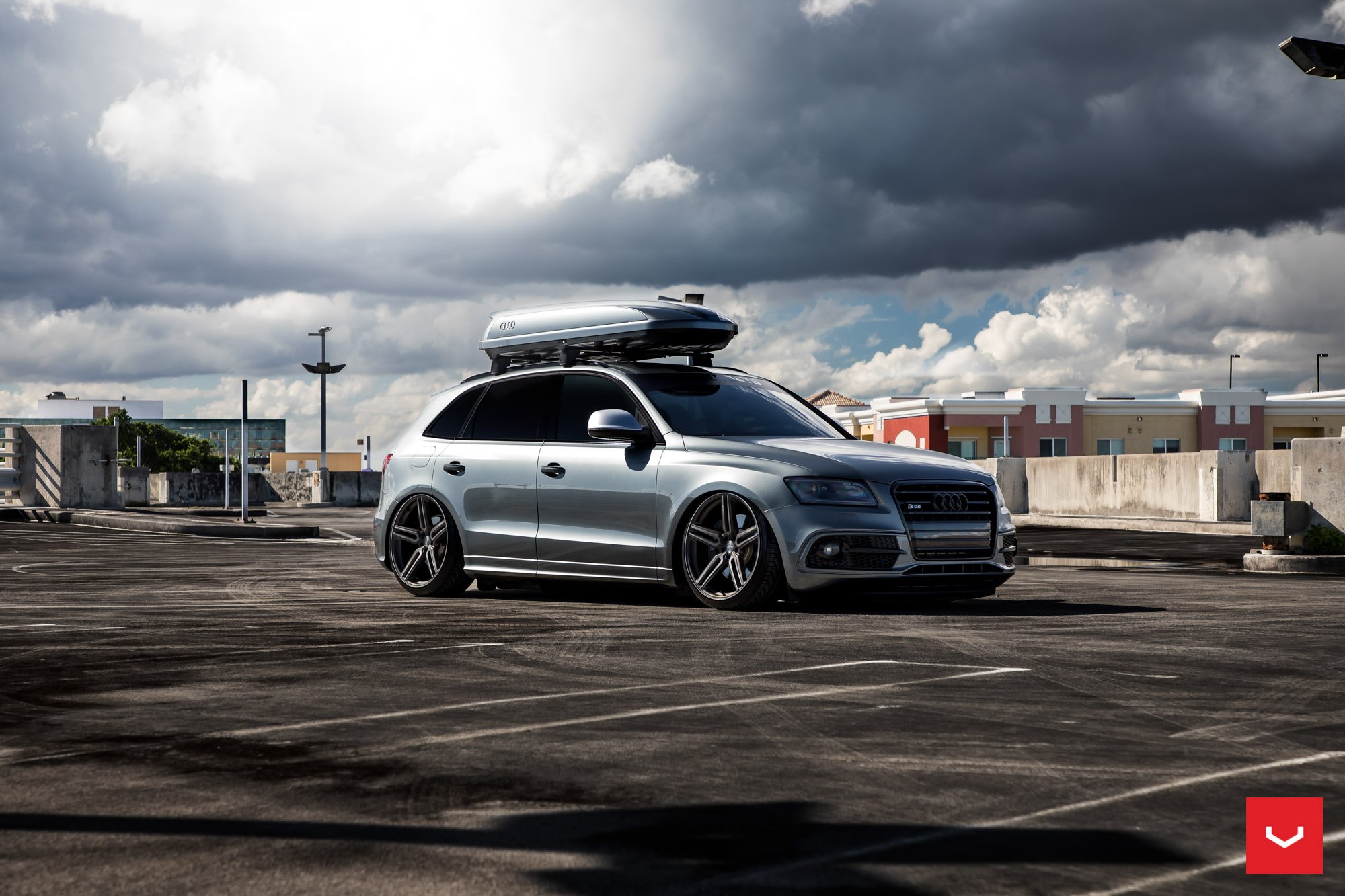 Gray Audi Q5 with Roof Rack - Photo by Vossen