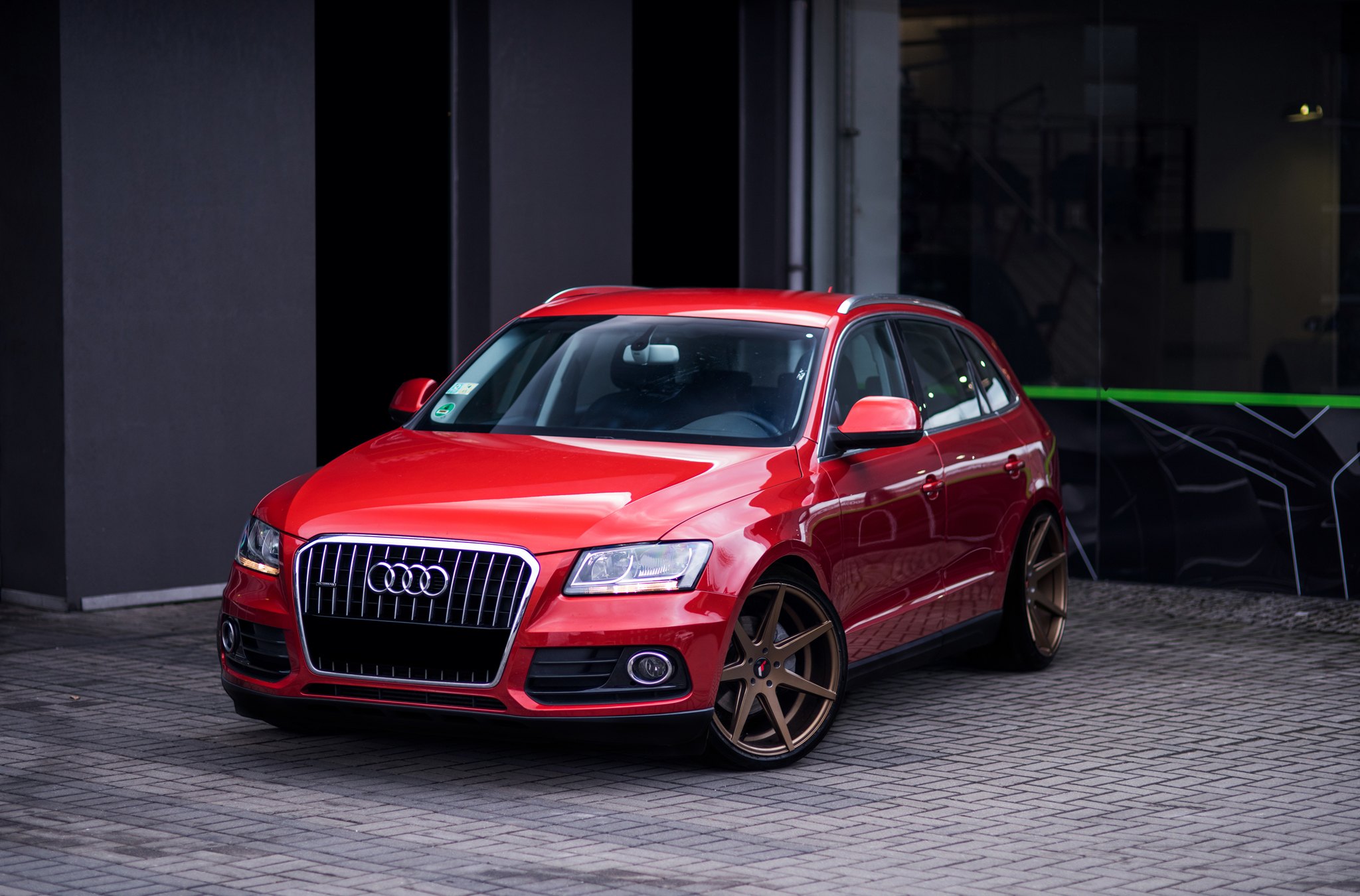 Red Audi Q5 with Crystal Clear Headlights - Photo by JR Wheels