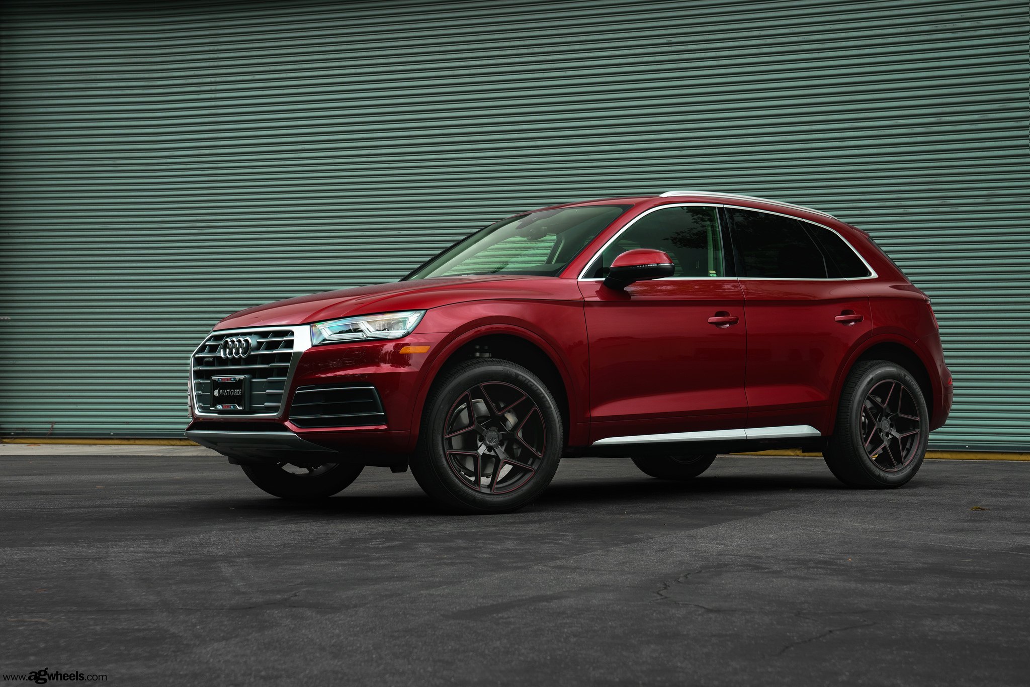 Red Audi Q5 with Aftermarket Headlights - Photo by Avant Garde Wheels