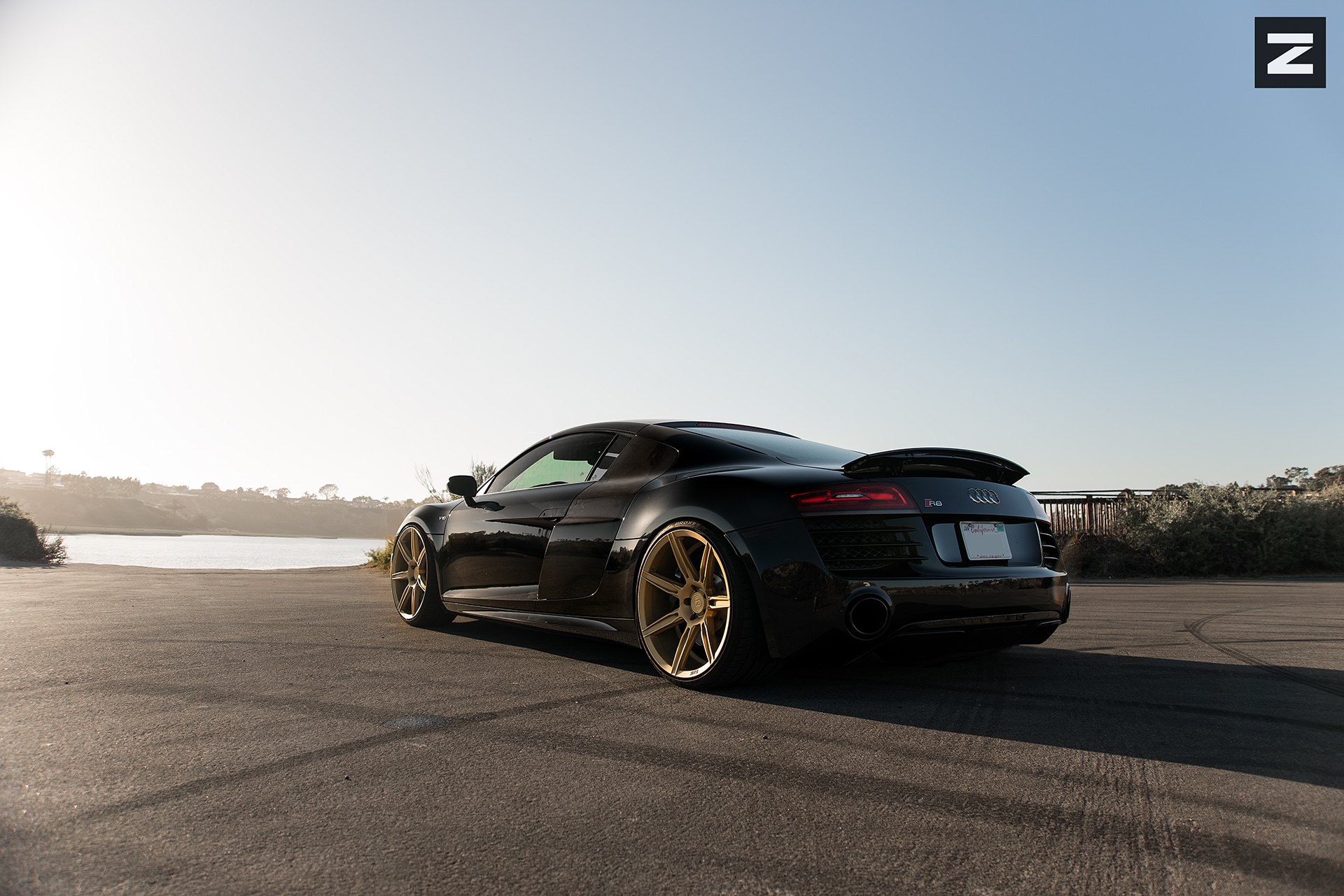 Black Audi R8 with Custom Style Rear Spoiler - Photo by Zito Wheels