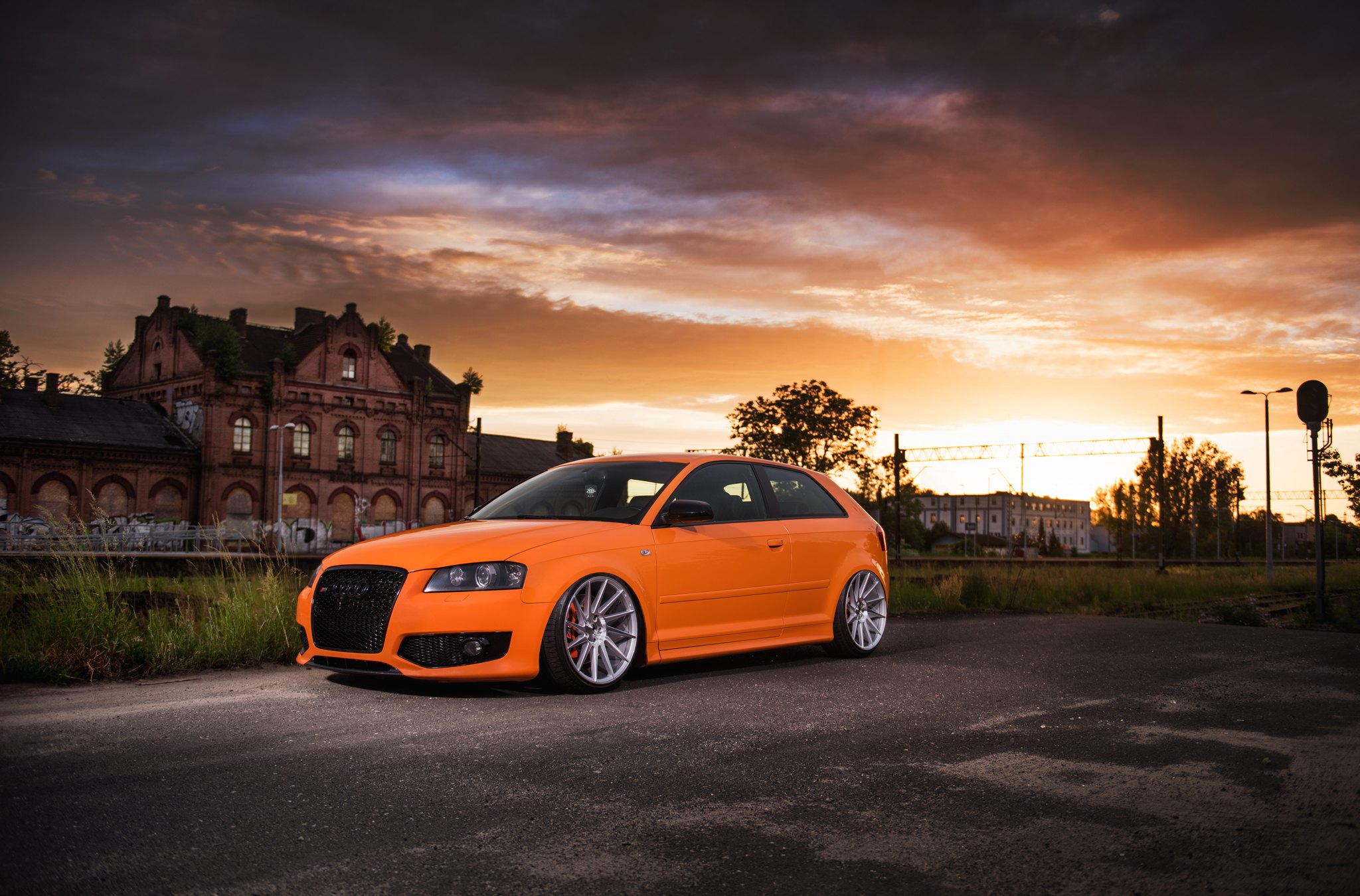 Orange Audi S3 with Chrome JR Wheels - Photo by JR Wheels
