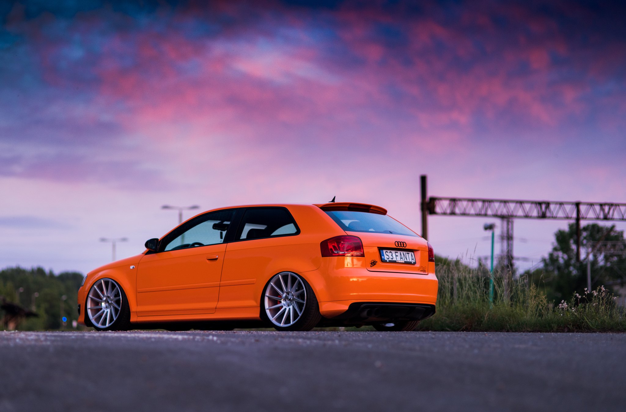 Aftermarket Rear Diffuser on Orange Audi S3 - Photo by JR Wheels
