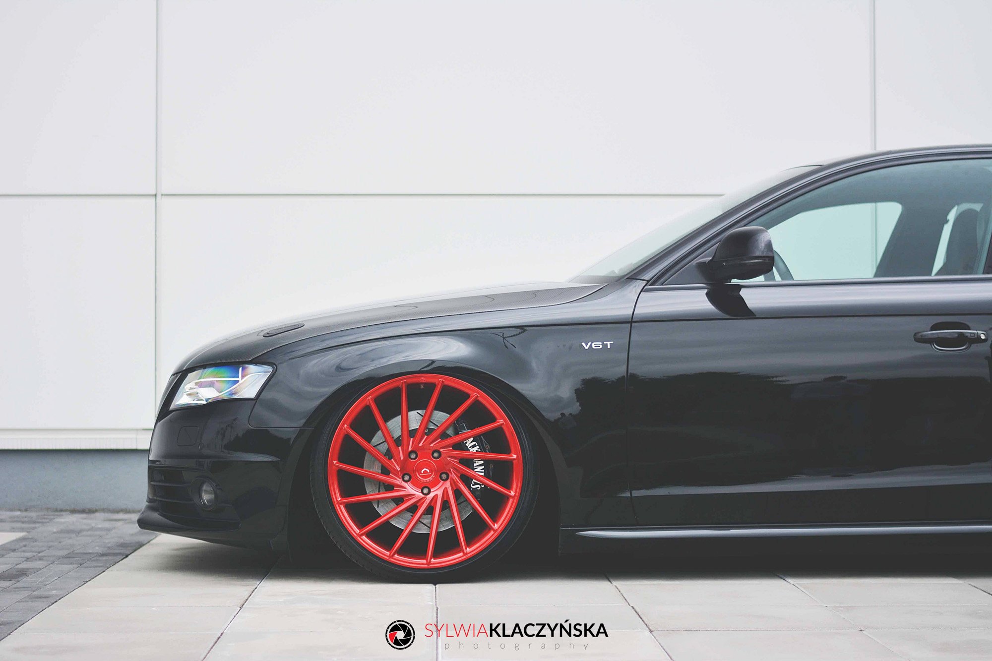 Audi S4 V6T with Red Forged Vossen Wheels - Photo by Vossen