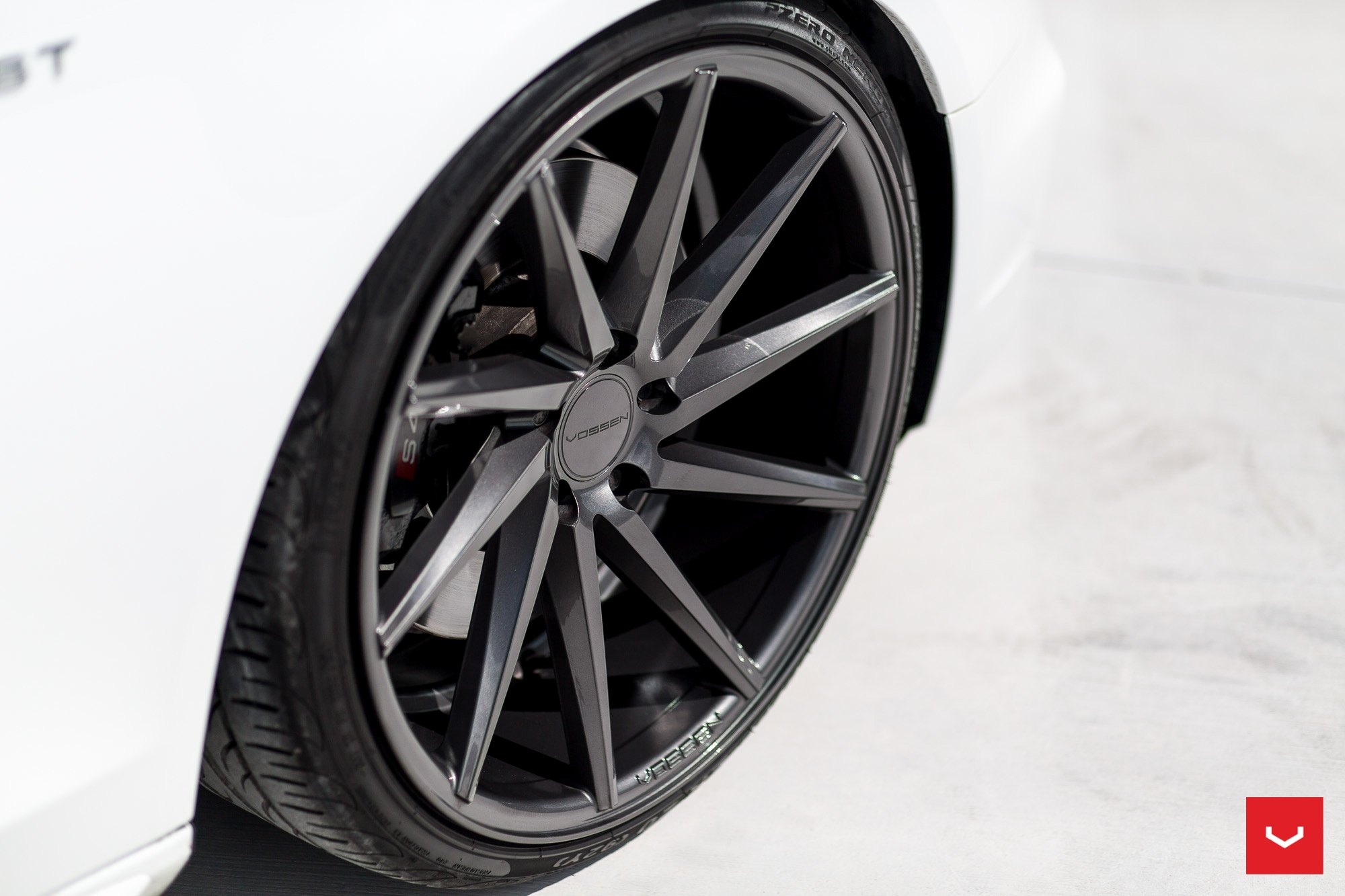 White Audi S4 with Custom Black Vossen Wheels - Photo by Vossen