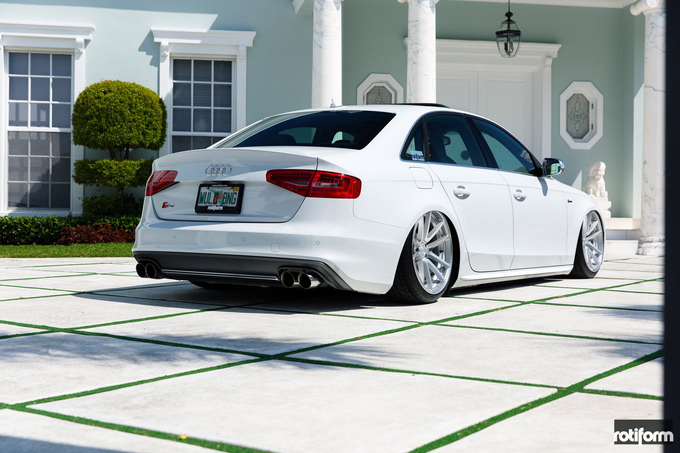 White Audi S4 with Custom Red LED Taillights - Photo by Rotiform