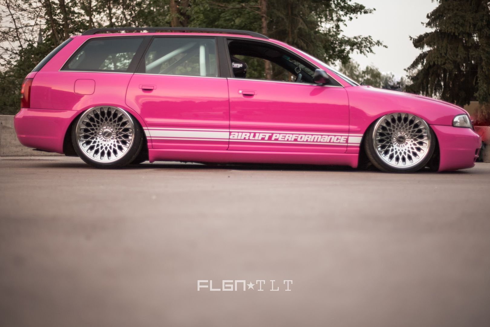 Pink Audi S4 with Air Lift Suspension Kit - Photo by Rotiform