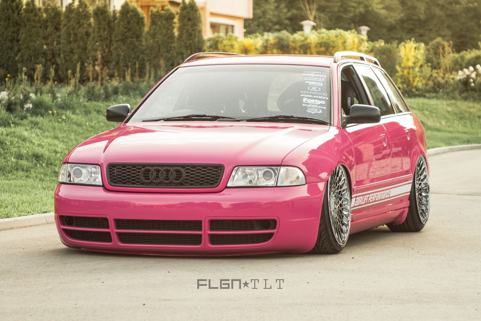 Aftermarket Halo Headlights on Pink Audi S4 - Photo by Rotiform