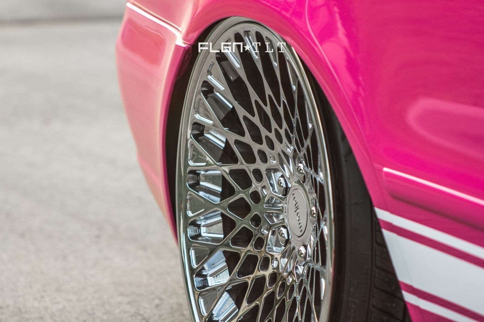 Chrome Rotiform Wheels on Lowered Pink Audi S4 - Photo by Rotiform