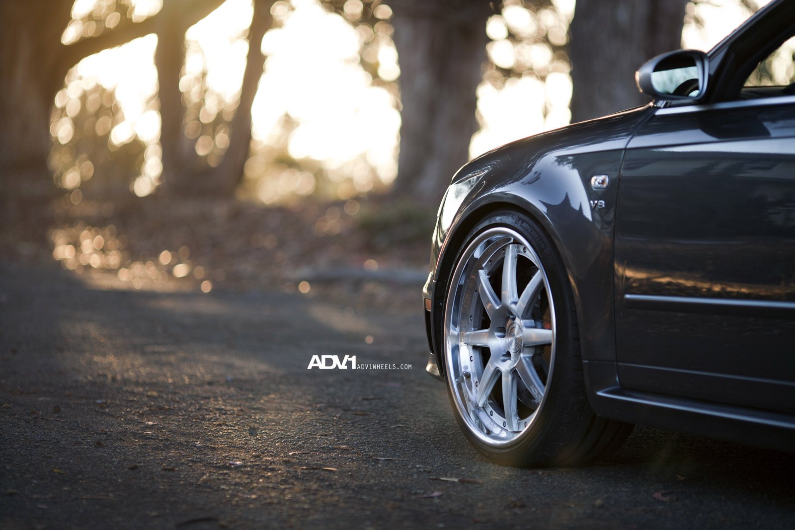 Gray Audi RS4 V8 with Custom ADV1 Rims - Photo by ADV.1
