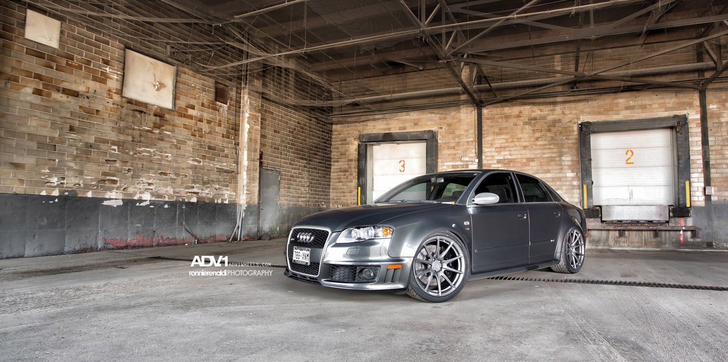 Silver Audi S4 with Aftermarket Front Bumper - Photo by ADV.1