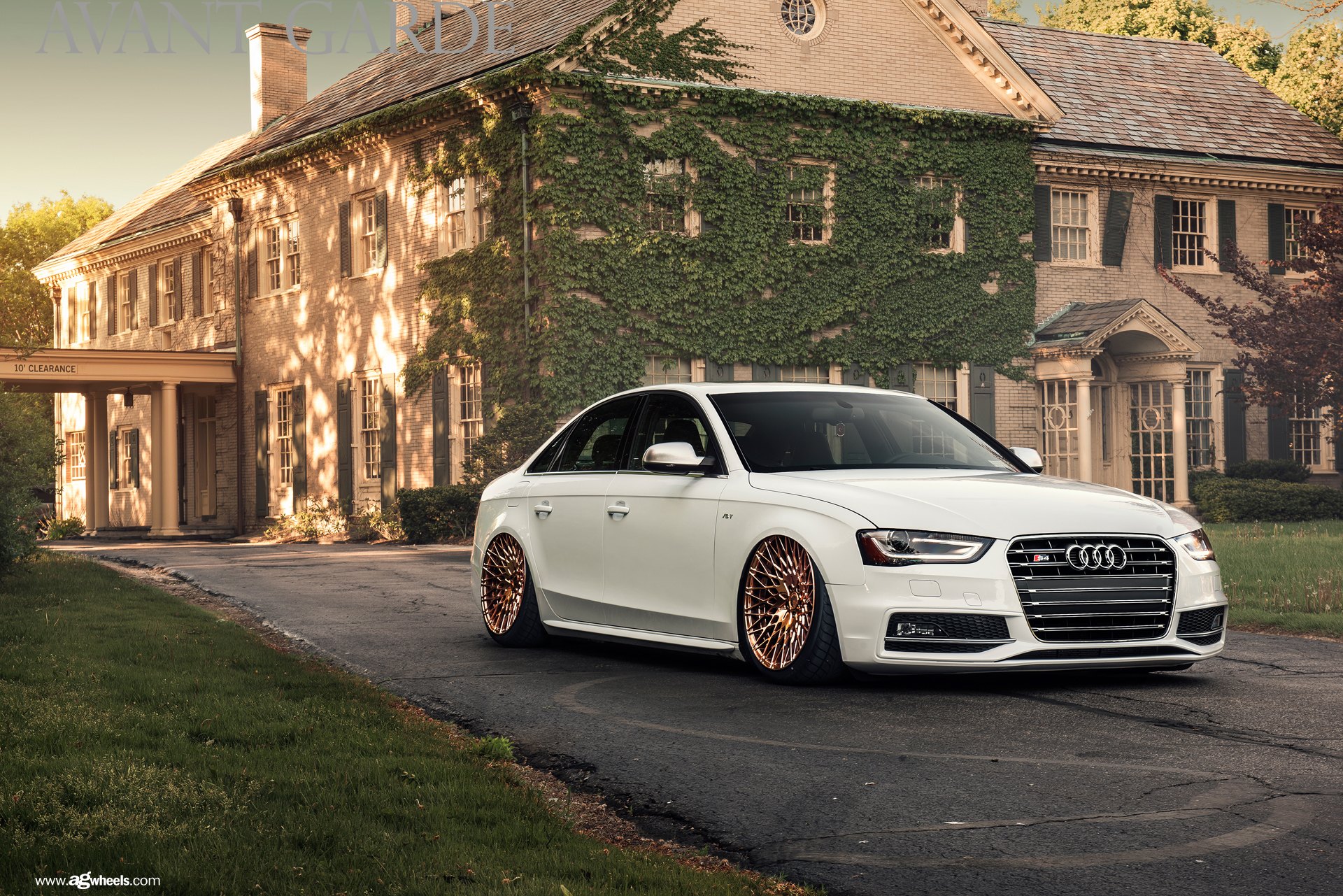White Audi S4 with Aftermarket Front Bumper - Photo by Avant Garde Wheels