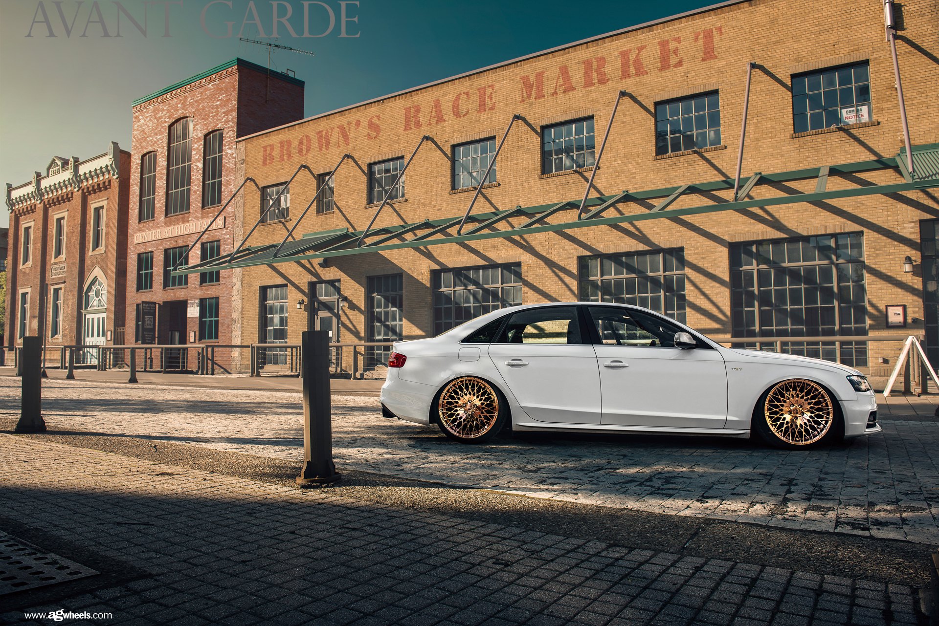 Custom White Audi S4 Side Skirts - Photo by Avant Garde Wheels