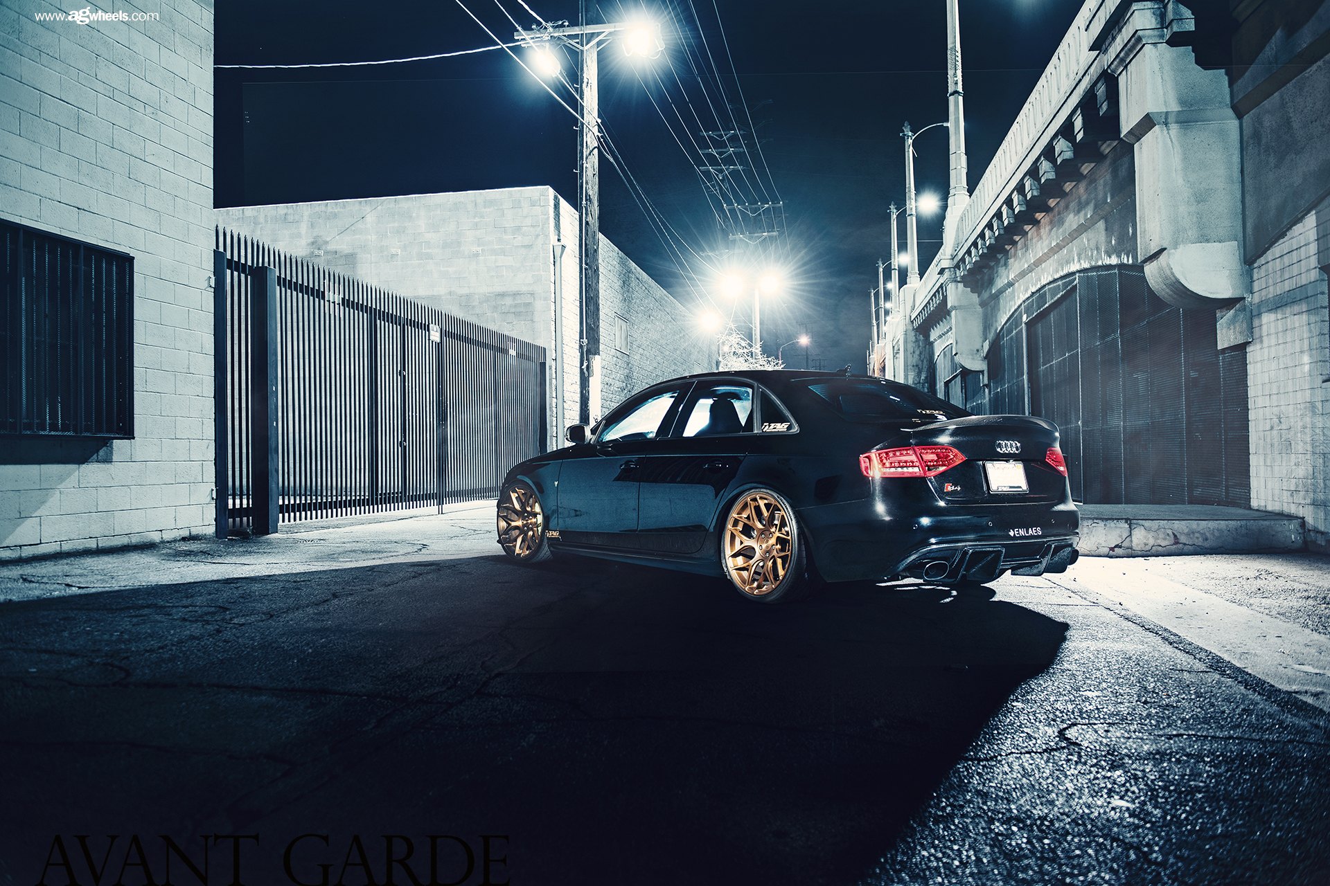 Black Audi S4 with Carbon Fiber Rear Diffuser - Photo by Avant Garde Wheels