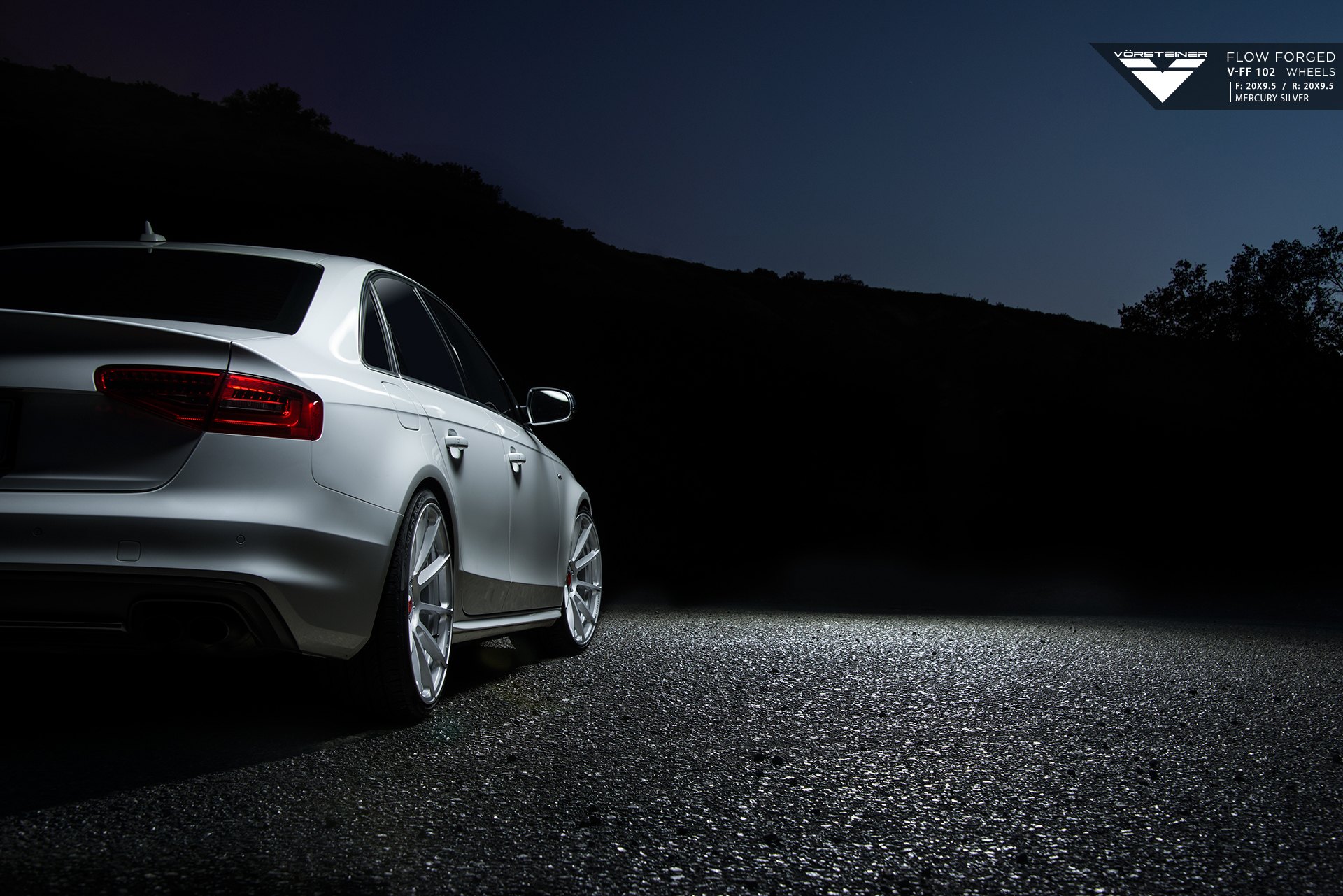 White Audi S4 with Silver Forged Vorsteiner Wheels - Photo by Vorstiner