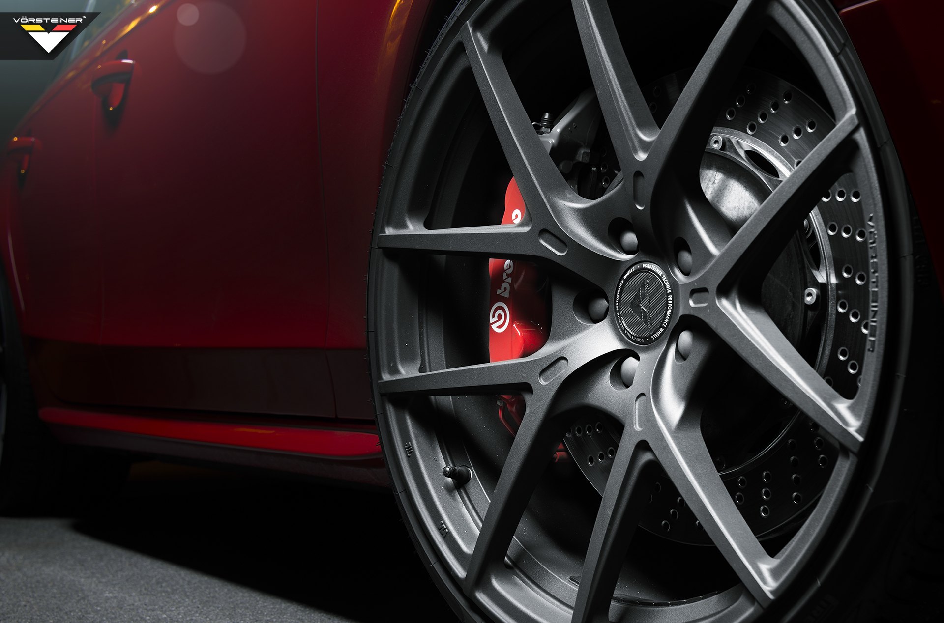 20 Inch Forged Vorsteiner Wheels on Red Audi S4 - Photo by Vorstiner