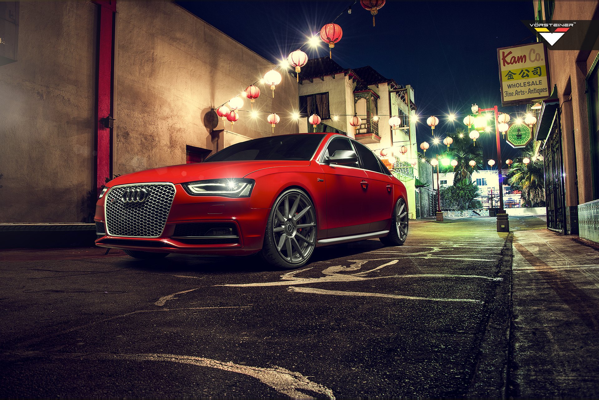 Red Audi S4 with Custom Chrome Grille - Photo by Vorstiner