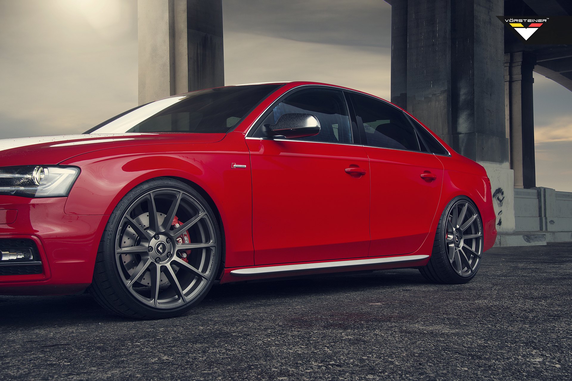 Michelin Tires on Custom Red Audi S4 - Photo by Vorstiner